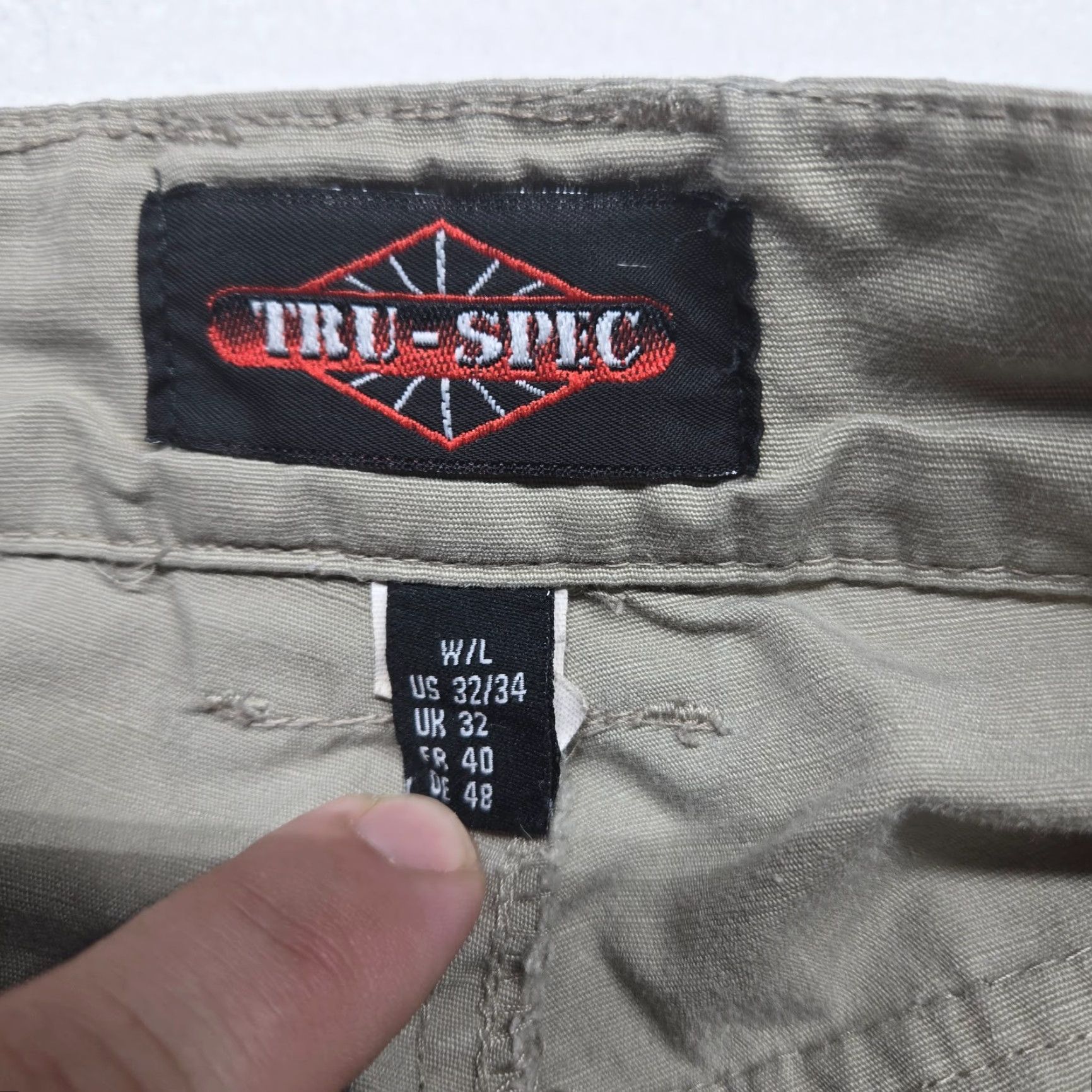 Vintage VINTAGE Tru-Spec Men's Cargo Pants 32X34 Tan Tactical Utility 90s Army Workwear Size US 32 / EU 48 - 2 Thumbnail