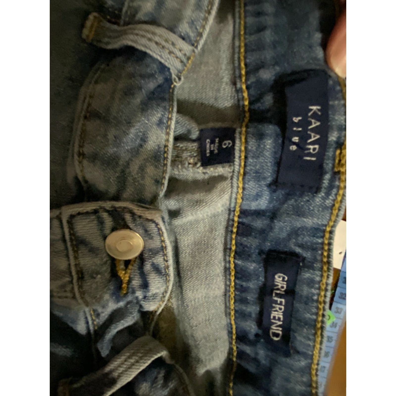 Vintage VINTAGE Ladies 6 Kaari Blue Girlfriend Ankle Jeans Lace Up Distressed Size 28" / US 6 / IT 42 - 4 Thumbnail