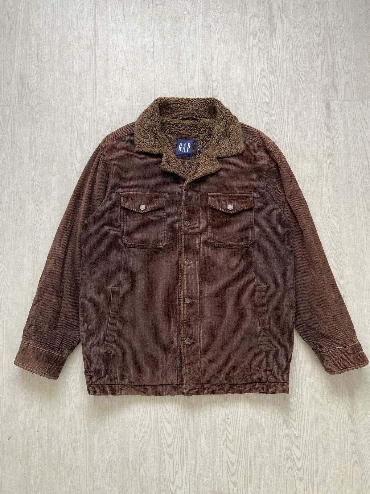 Gap Vintage 1990’s GAP Corduroy Denim Sherpa Jacket Size US M / EU 48-50 / 2 - 1 Thumbnail