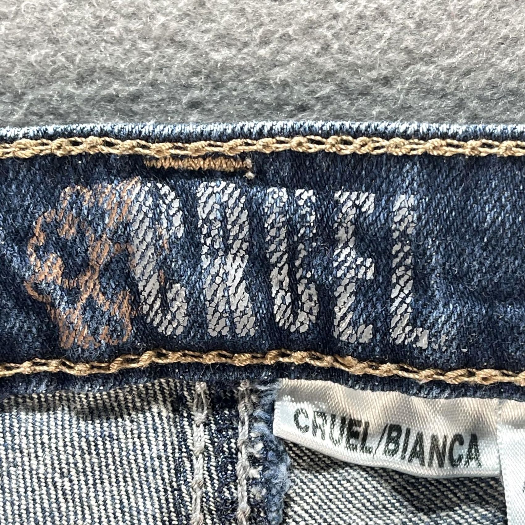 Vintage Cruel Girl Jeans Womens 13R Bianca Bootcut Stretch Embroidered Western Rodeo Denim Blue 32in Inseam Mid Rise Pockets Zipper Mens? Size 34" / US 12 / IT 48 - 4 Thumbnail