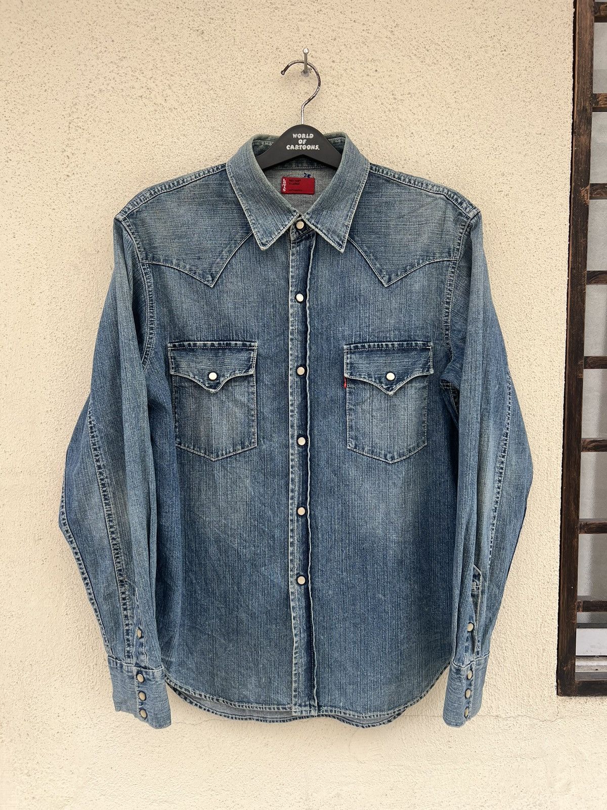 Levi's Vintage 2005 Levi’s Red Tab Faded Mud Denim Western Shirt Size US L / EU 52-54 / 3 - 6 Thumbnail