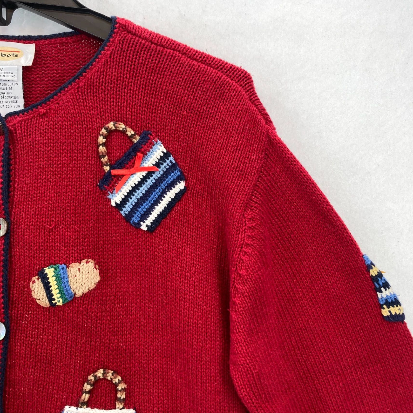 Talbots Talbots Cardigan Women M Red Button Front Sweater Linen Embroidered Summer Nautical Boho Coastal Preppy Size M / US 6-8 / IT 42-44 - 4 Thumbnail