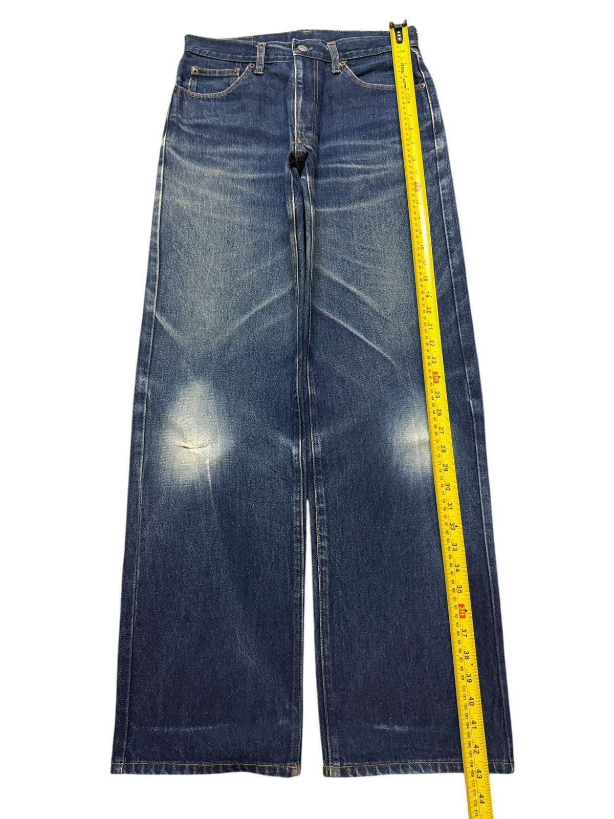 Sugar Cane Vintage 90s Japanese Brand Faded Wash Whisker Wide Leg Jeans Size US 30 / EU 46 - 9 Thumbnail