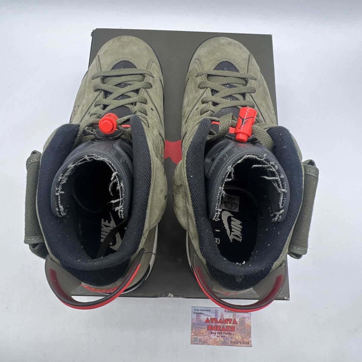 Jordan Brand Travis Scott x air Jordan 6 Olive Size US 10.5 / EU 43-44 - 7 Thumbnail