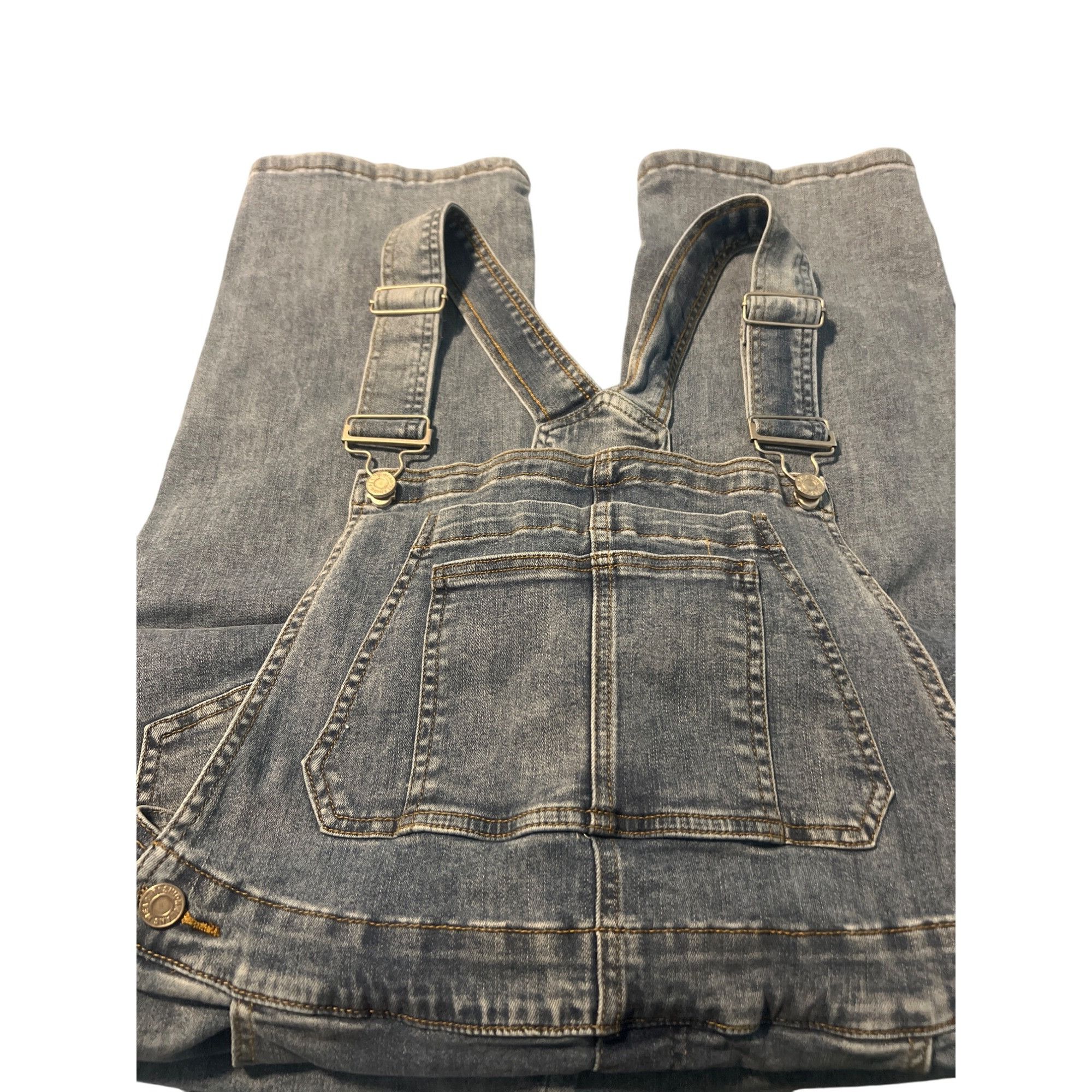 Other Denim Jean Overalls Women Adjustable Straps Straight Leg Str Size 32" / US 10 / IT 46 - 2 Thumbnail