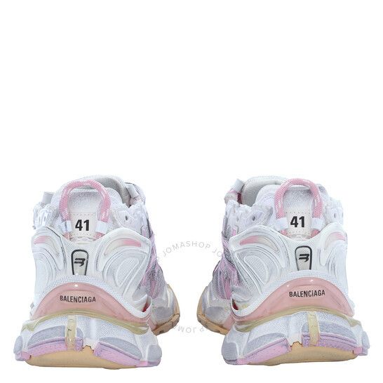 Balenciaga o1in1g0624 Runner Sneakers in White Pink Size US 13 / EU 46 - 3 Thumbnail