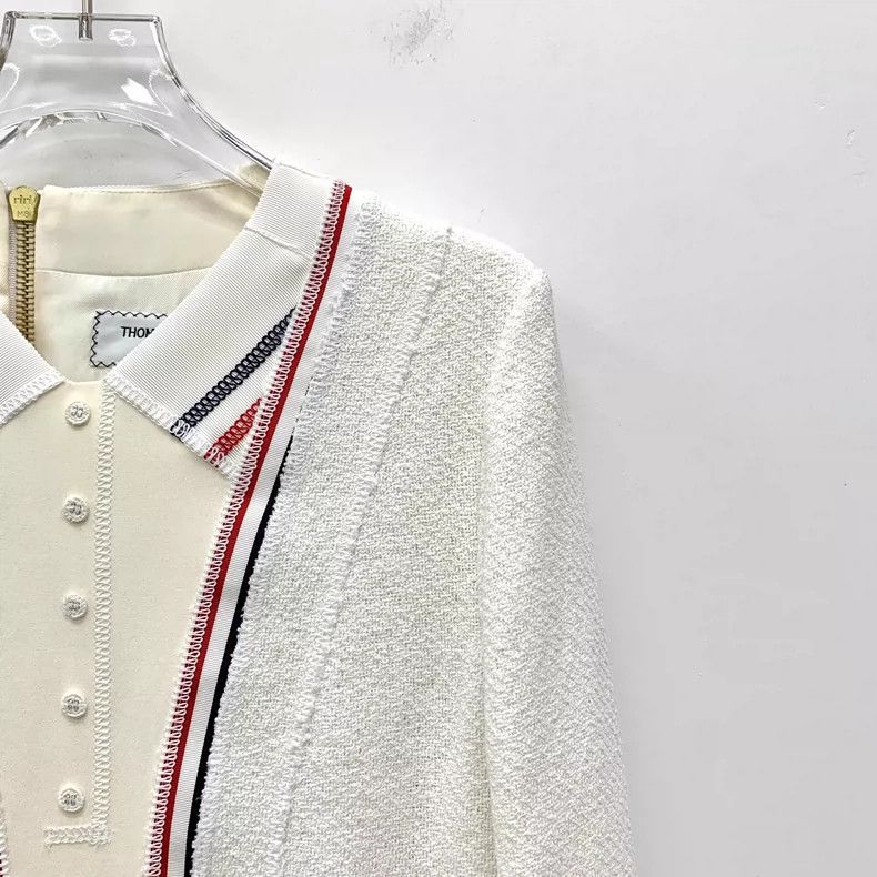 Thom Browne Thom browne Beige single-breasted striped cotton long-sleev Size M / US 6-8 / IT 42-44 - 3 Thumbnail
