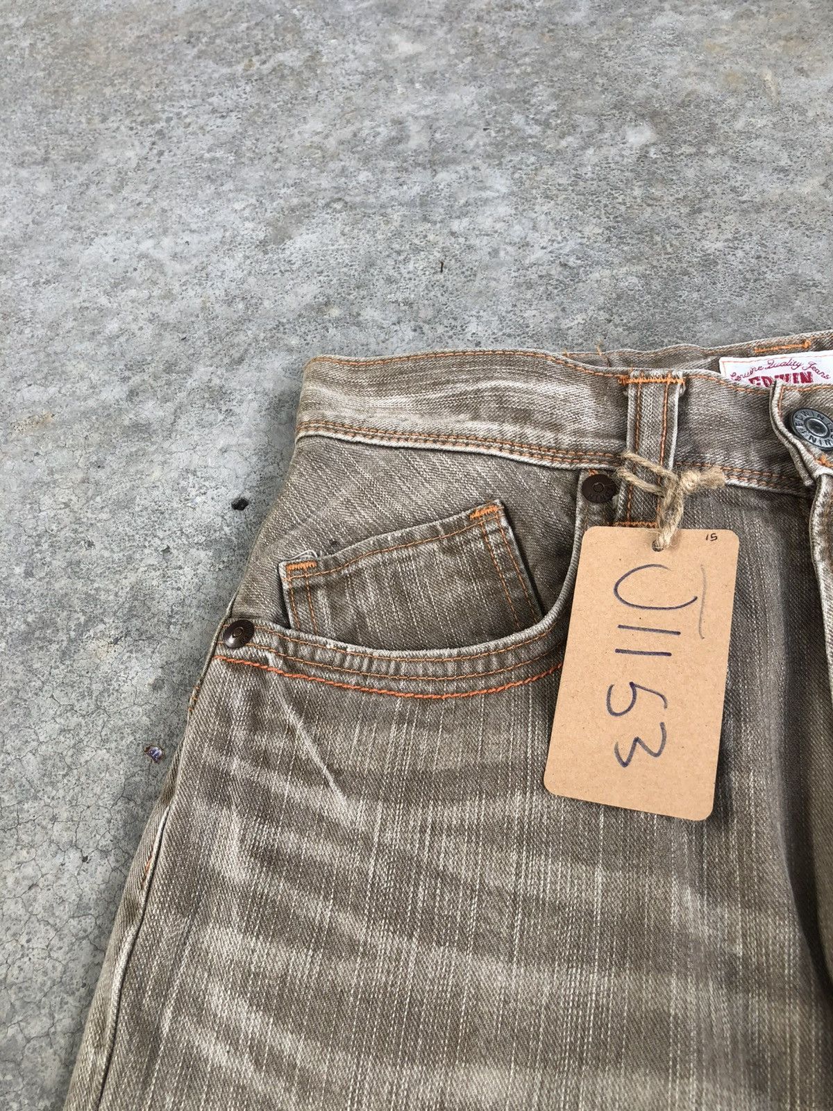 If Six Was Nine Japanese Edwin Flared Jeans Distressed Denim Size US 30 / EU 46 - 14 Thumbnail