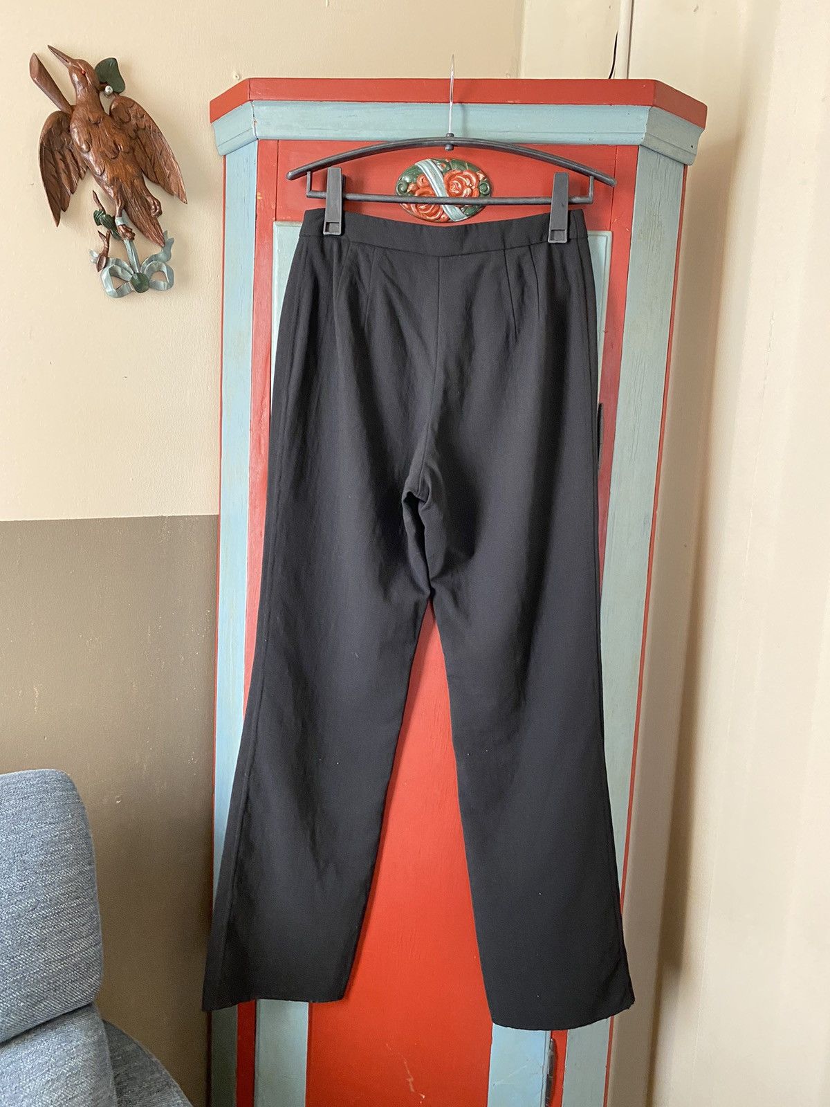 Karl Lagerfeld KARL LAGERFELD Black Wide-Leg Trousers Size 28" / US 6 / IT 42 - 4 Thumbnail