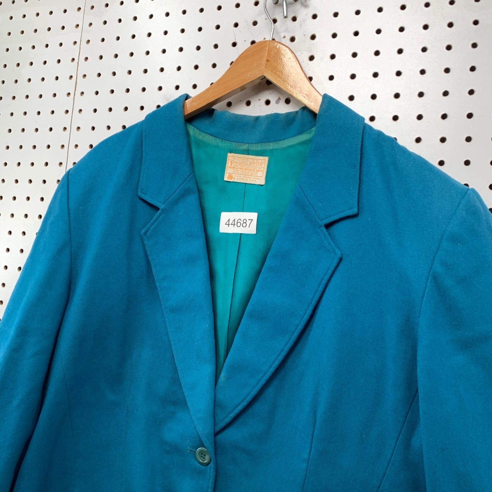 Pendleton VINTAGE Pendleton Wool Blazer Womens Size 18 Teal Green 3 Button Business Jacket Blazer Womens 18 Blue Wool Size XXL / US 16-18 / IT 52-54 - 4 Thumbnail