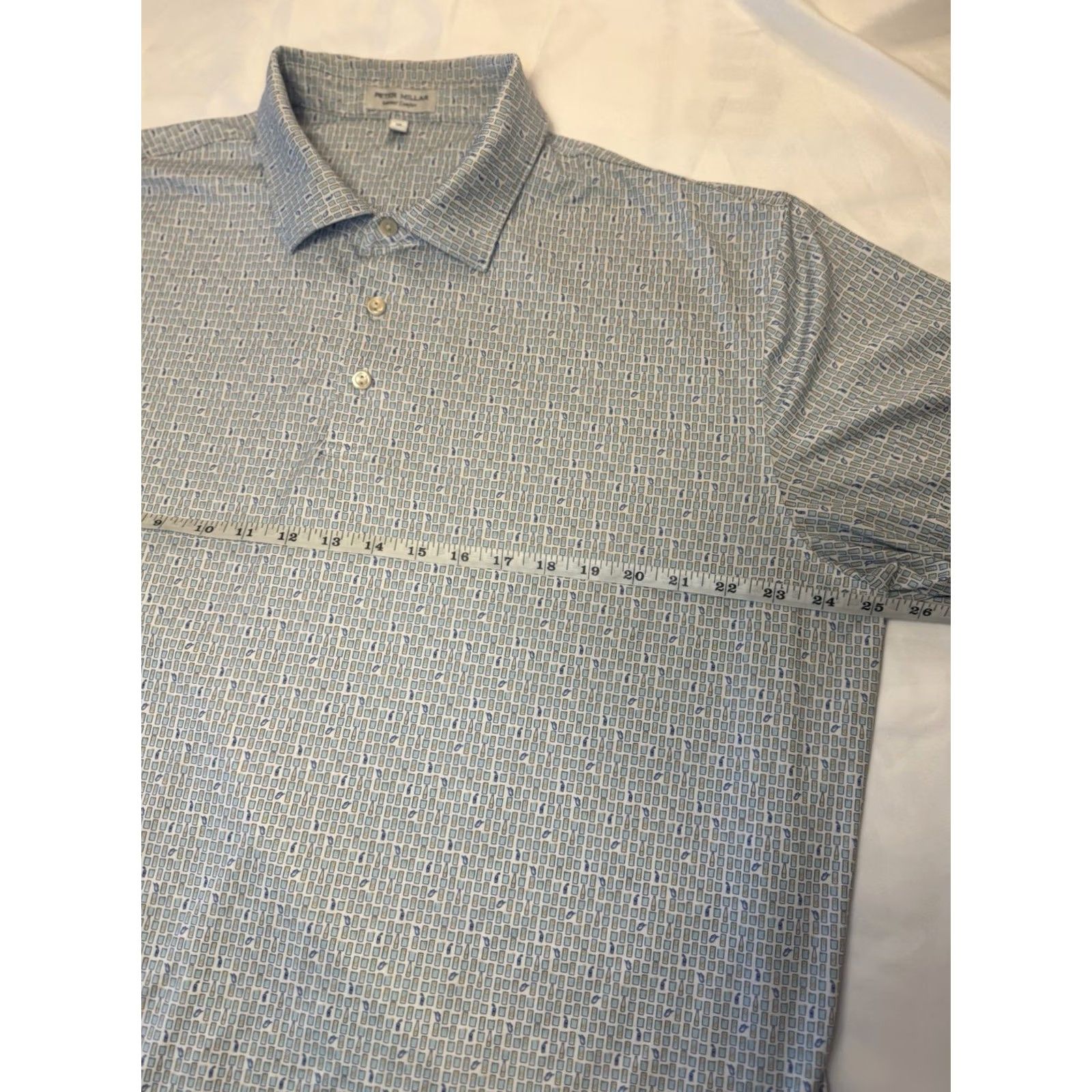 Peter Millar Peter Millar Summer Comfort Polo Golf Mens XL Blue Alcohol Drinks Cocktails AOP Size US XL / EU 56 / 4 - 6 Thumbnail