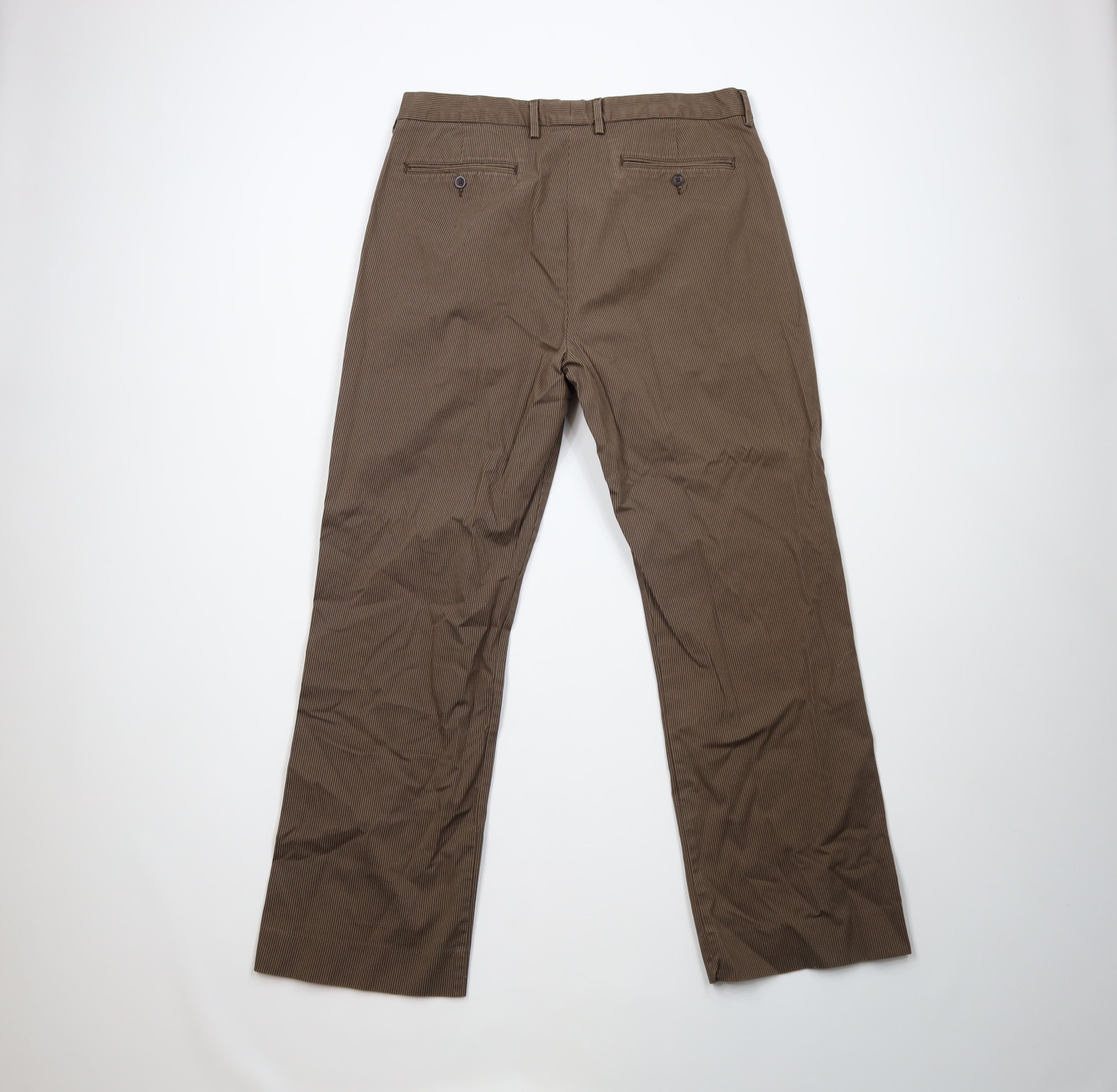 Gap Vintage Y2K Gap Pinstriped Flare Wide Leg Chino Pants Brown Size US 38 / EU 54 - 8 Thumbnail