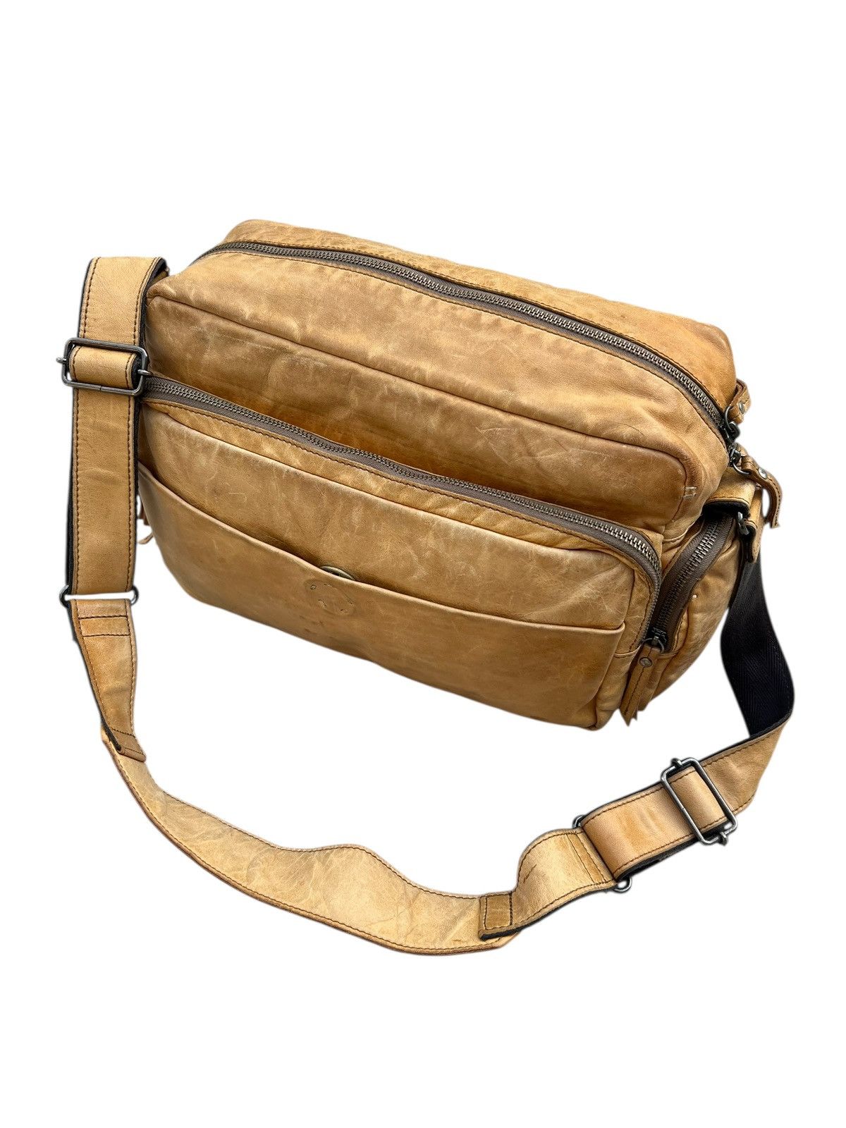 Leather LINK-KU Japan Stains Patina Horse Leather Messenger Bag Size ONE SIZE - 19 Thumbnail