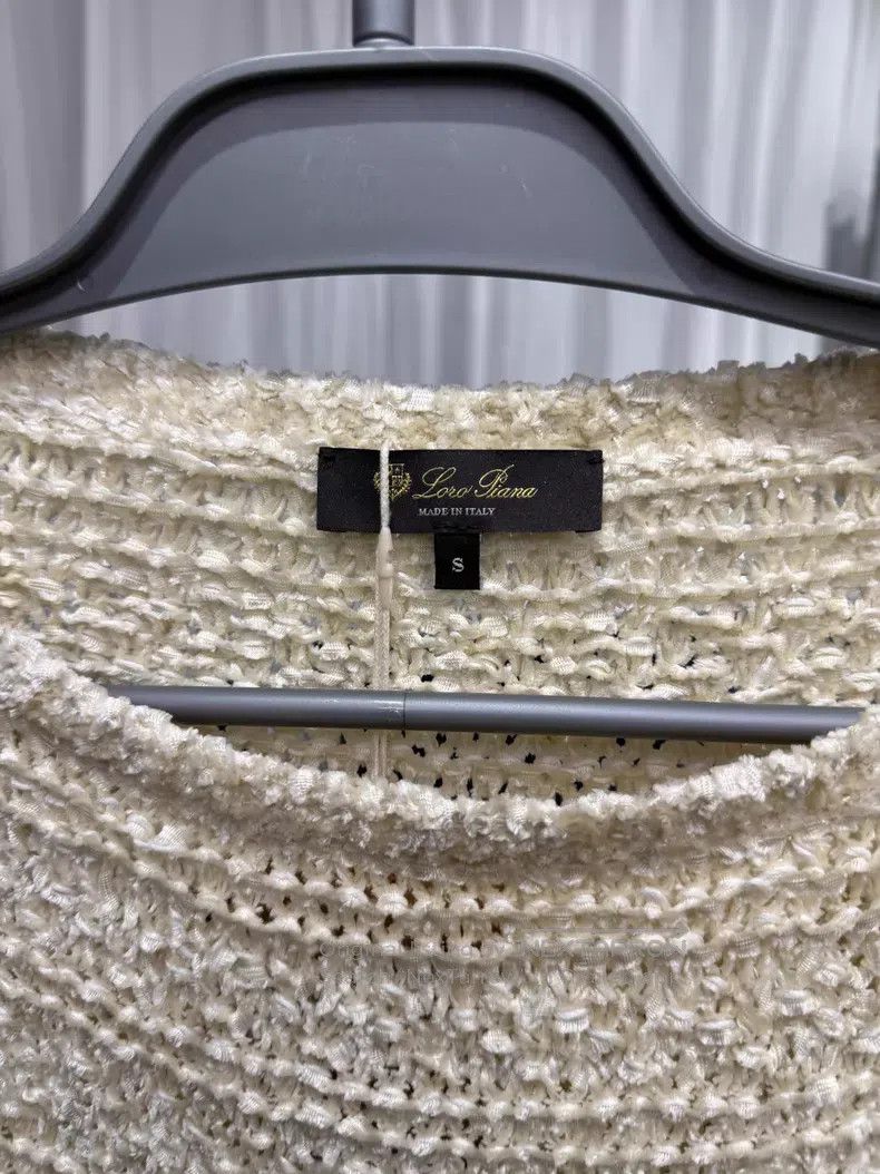 Loro Piana Loro Piana Milk White Coarse Knit Sweater - Silk Size S / US 4 / IT 40 - 3 Thumbnail
