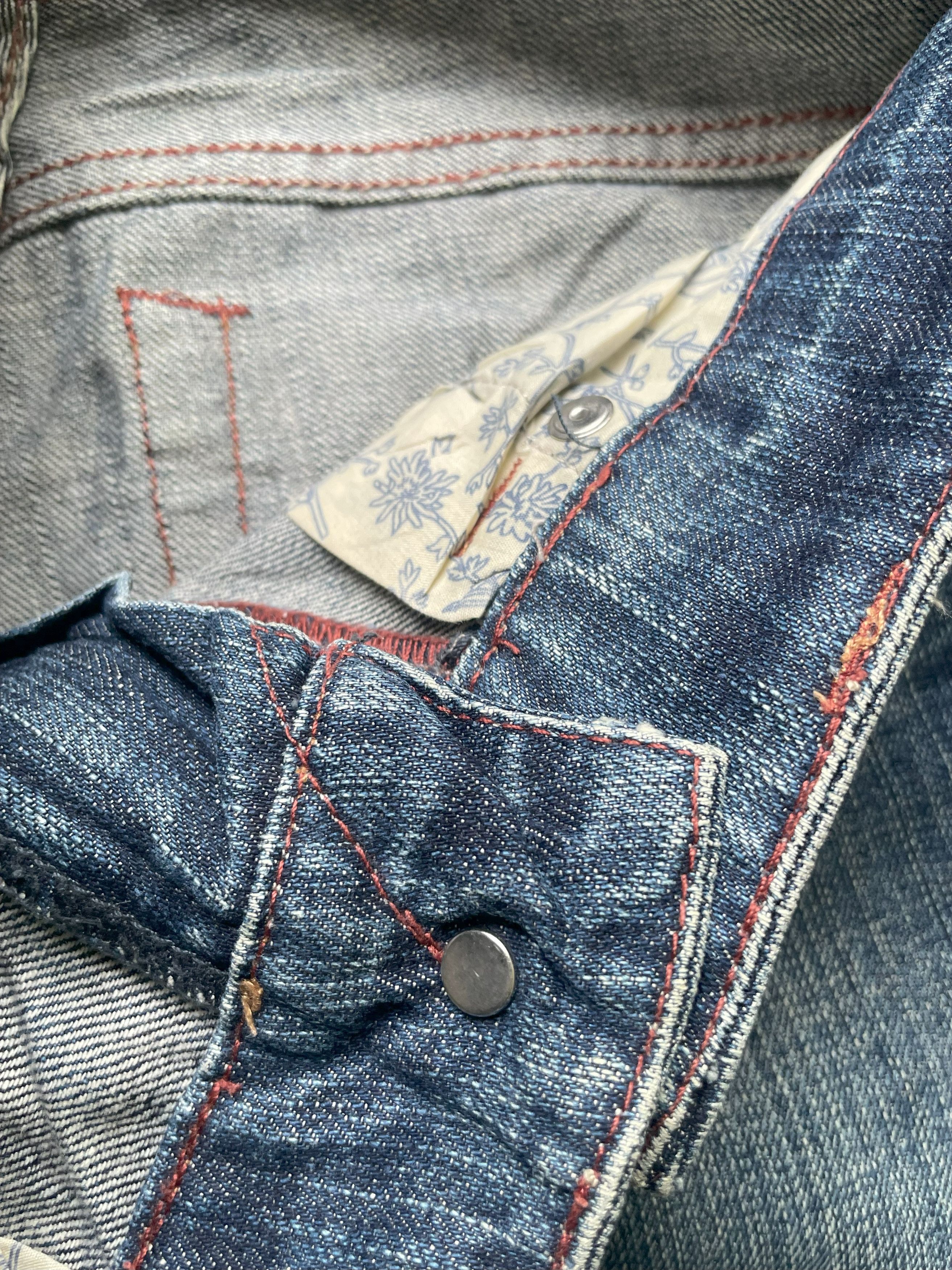 Japanese Brand Flare Honey Suckle Rose Distresed Denim Size 28" / US 6 / IT 42 - 13 Thumbnail