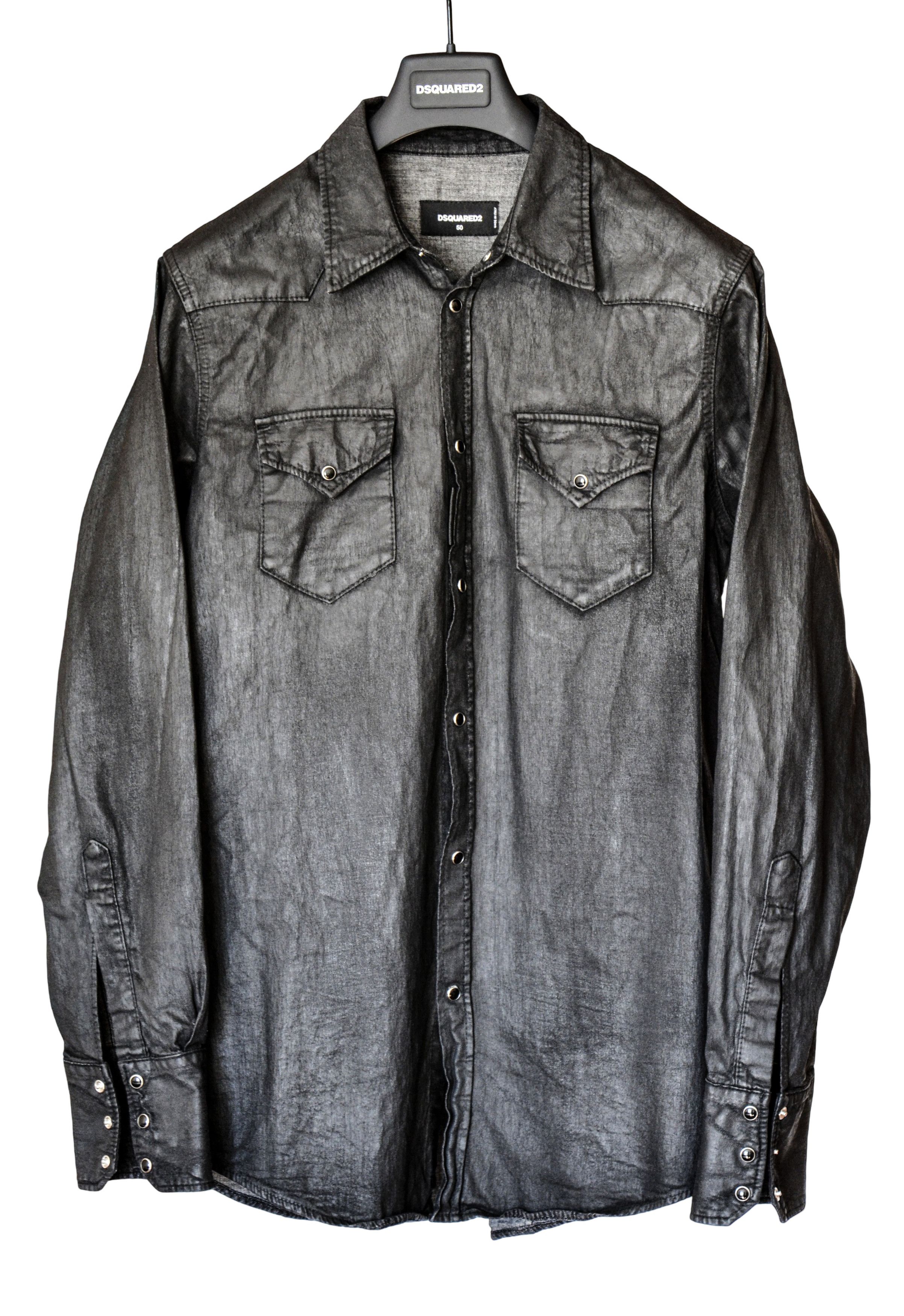 Dsquared2 DSQUARED2 Waxed-Coated Western Shirt Size US L / EU 52-54 / 3 - 9 Thumbnail