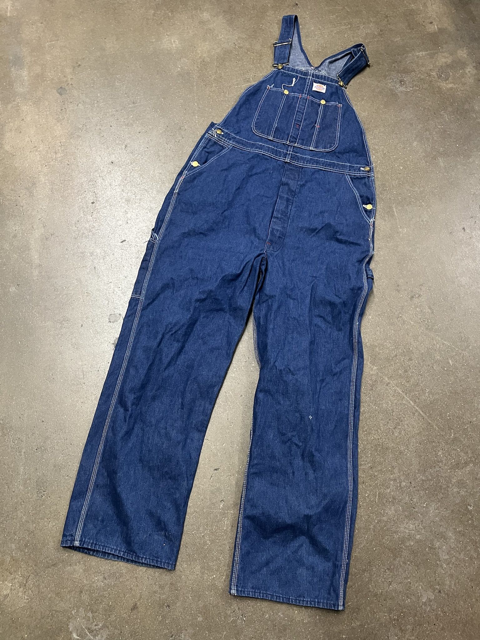 Dickies × Vintage Vintage 2000s Dickies Blue Dark Wash Contrast Stitch Overalls Size XL Size US XL / EU 56 / 4 - 1 Thumbnail