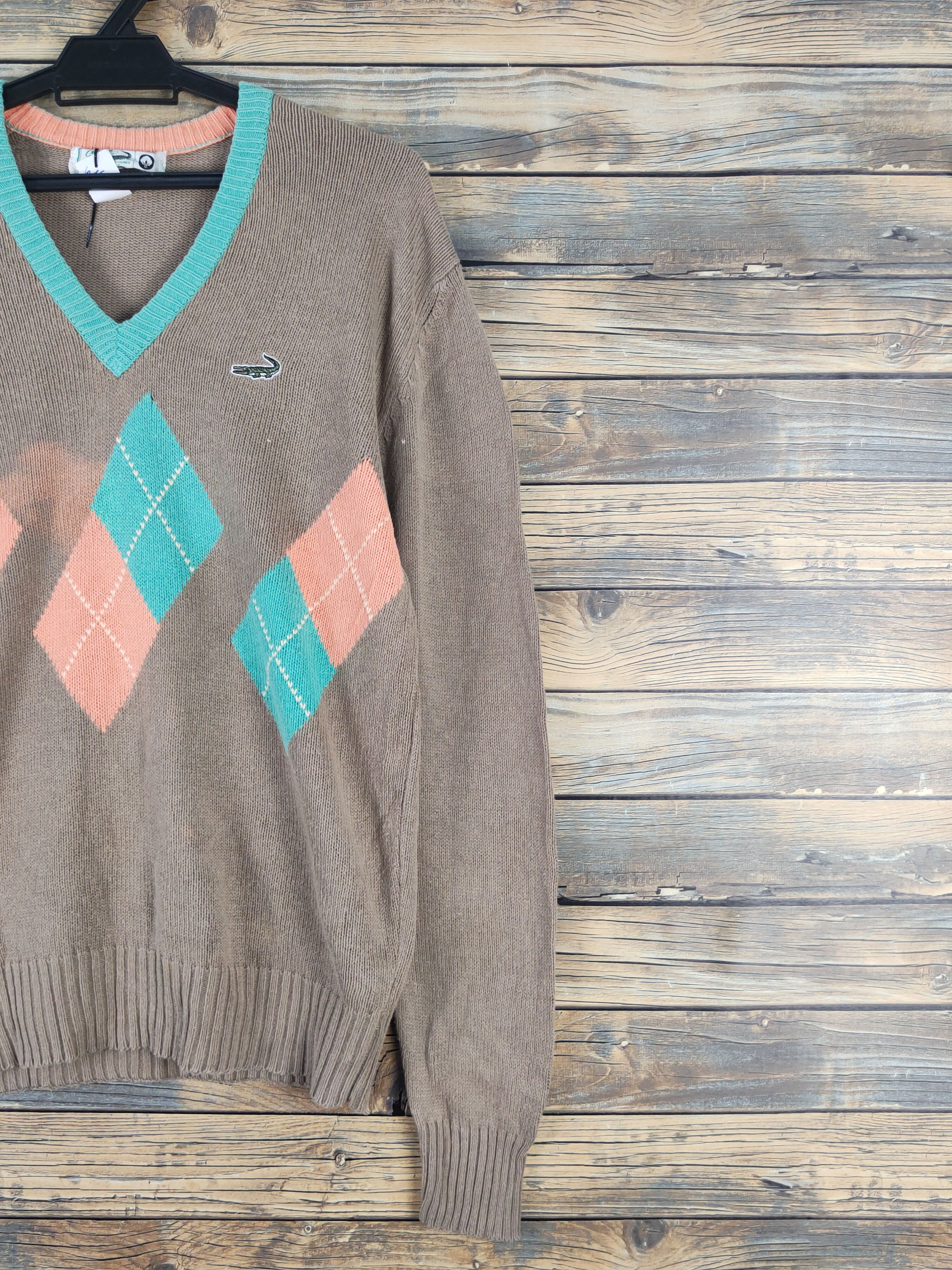 Vintage Crocodile Brown Faded Knitwear Sweatshirts #W1660 Size US L / EU 52-54 / 3 - 6 Thumbnail
