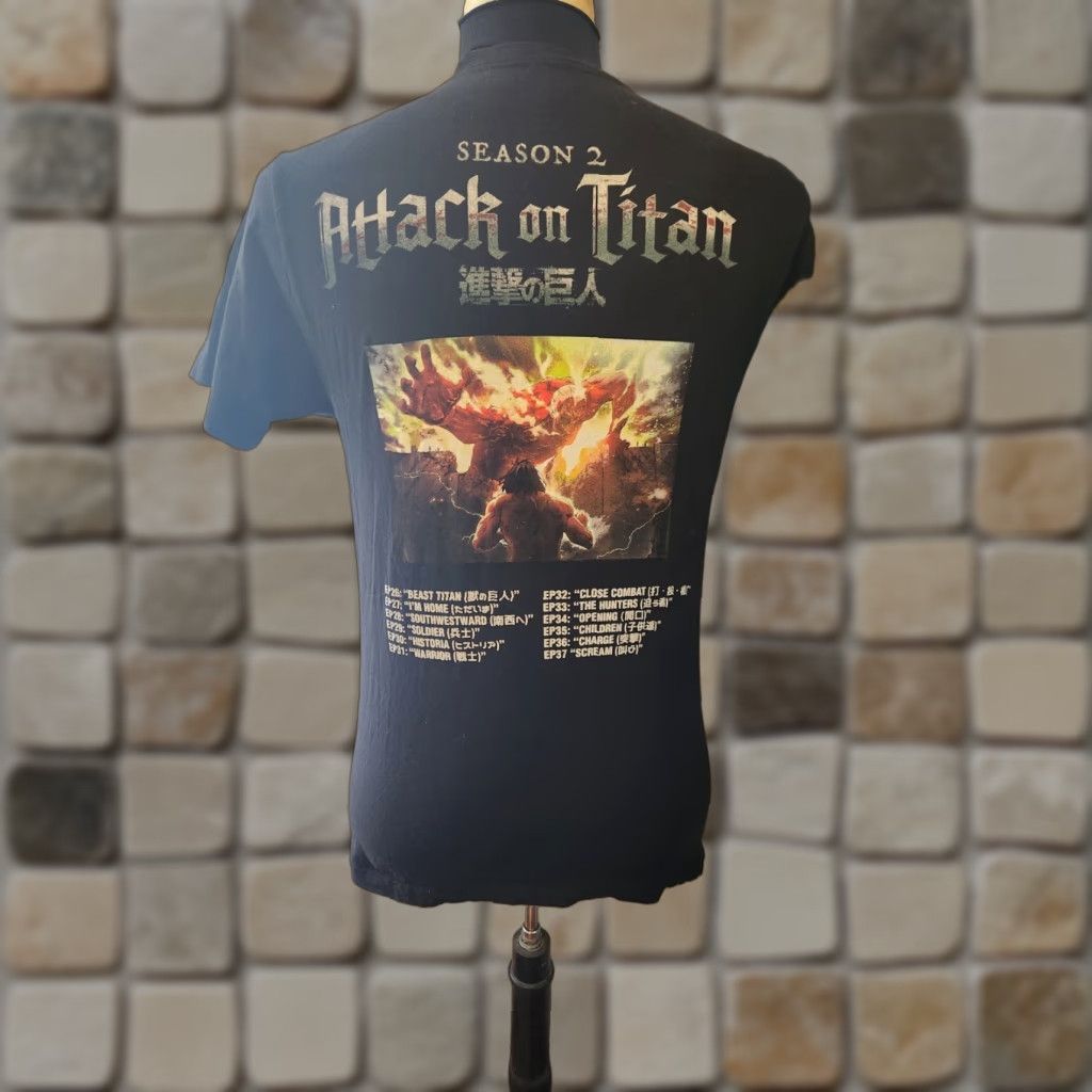 Ripple Junction Attack on Titan Season 2 T-Shirt Men M Black Short Sleeve Cotton Anime Shirt Size US M / EU 48-50 / 2 - 1 Thumbnail