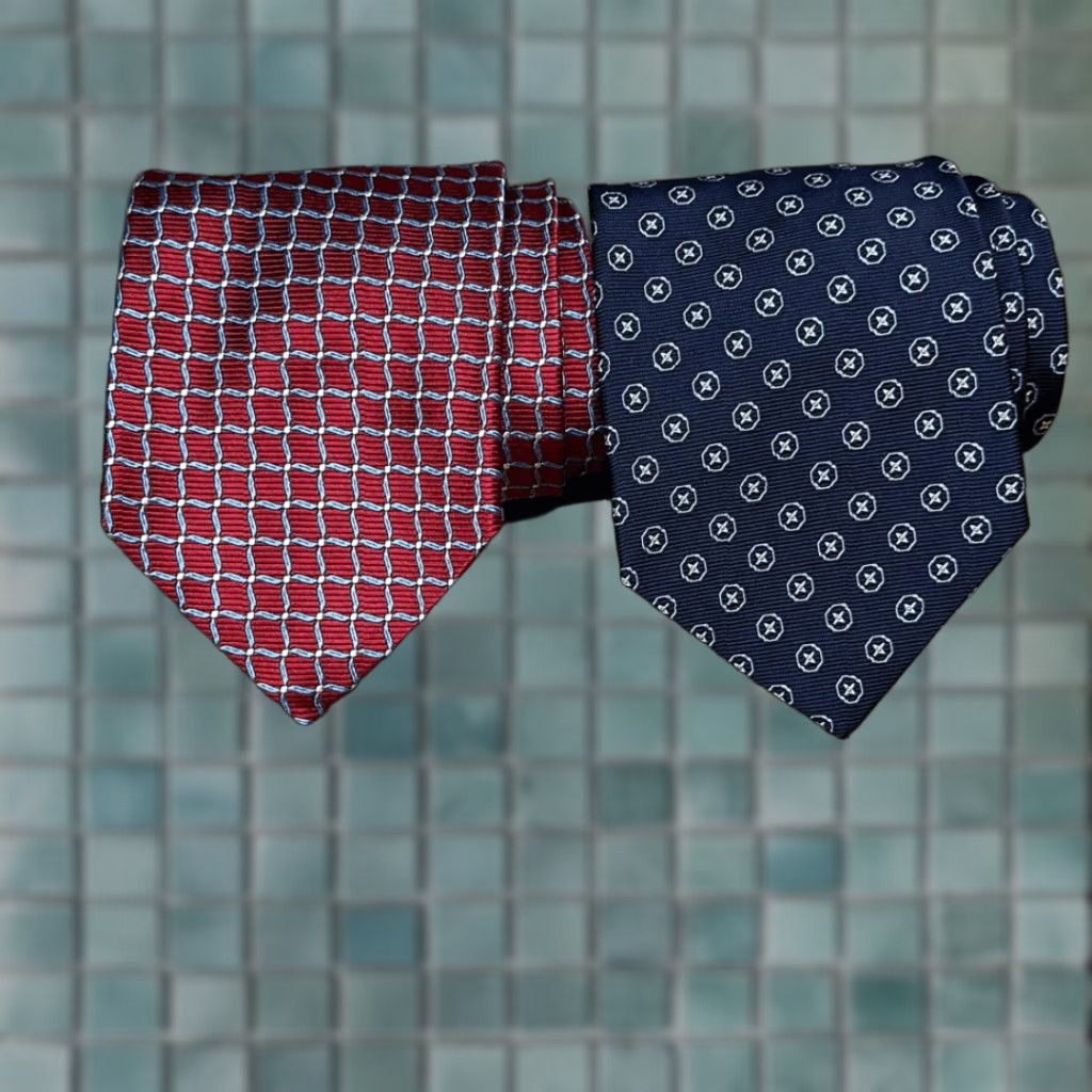 Brooks Brothers Tie Men One Size Silk Made in USA Woven Imported Fabric Red Multicolor L 58 W 4