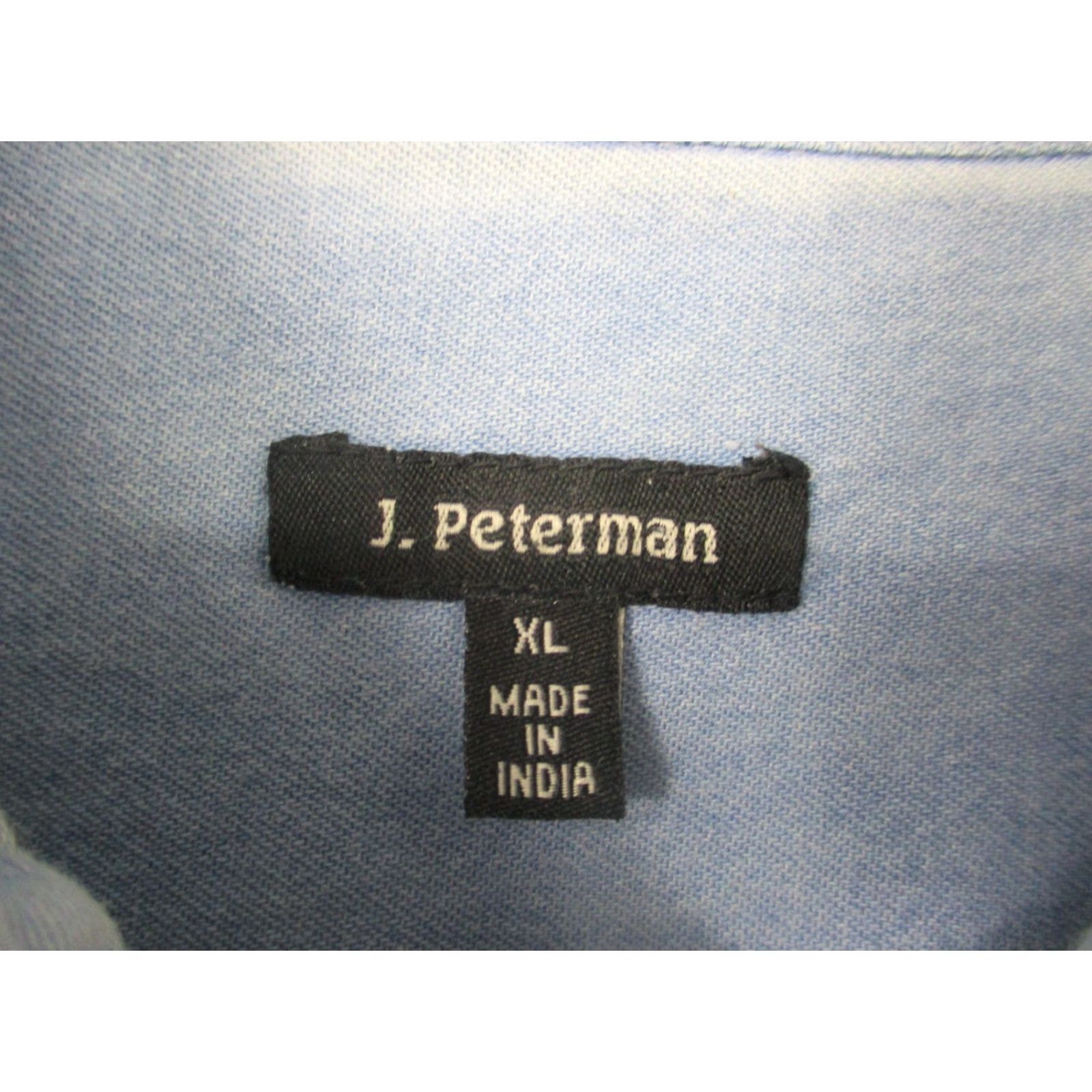Denime J. Peterman Shirt Mens XL Light Blue Denim Short Sleeve Button-Up Pockets Casual Size US XL / EU 56 / 4 - 3 Thumbnail