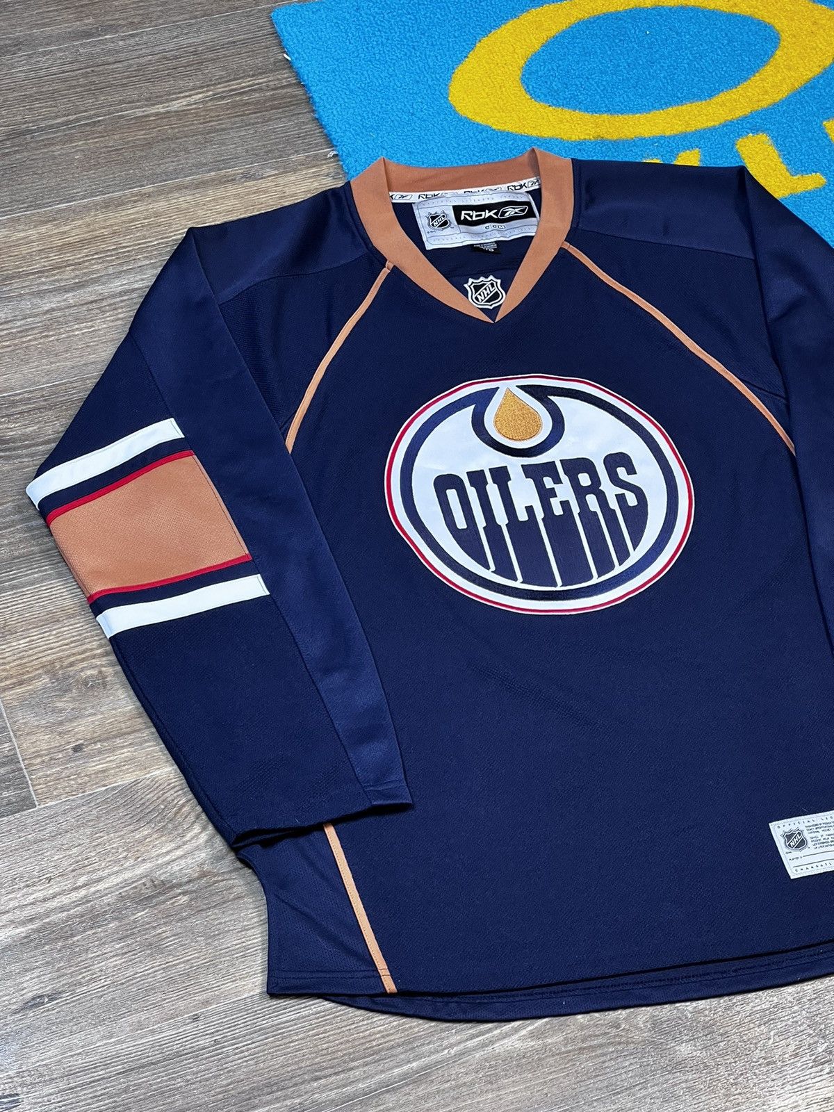 NHL × Reebok NWT Edmonton Oilers Reebok Long Sleeve Blank Blue Jersey Size US L / EU 52-54 / 3 - 3 Thumbnail