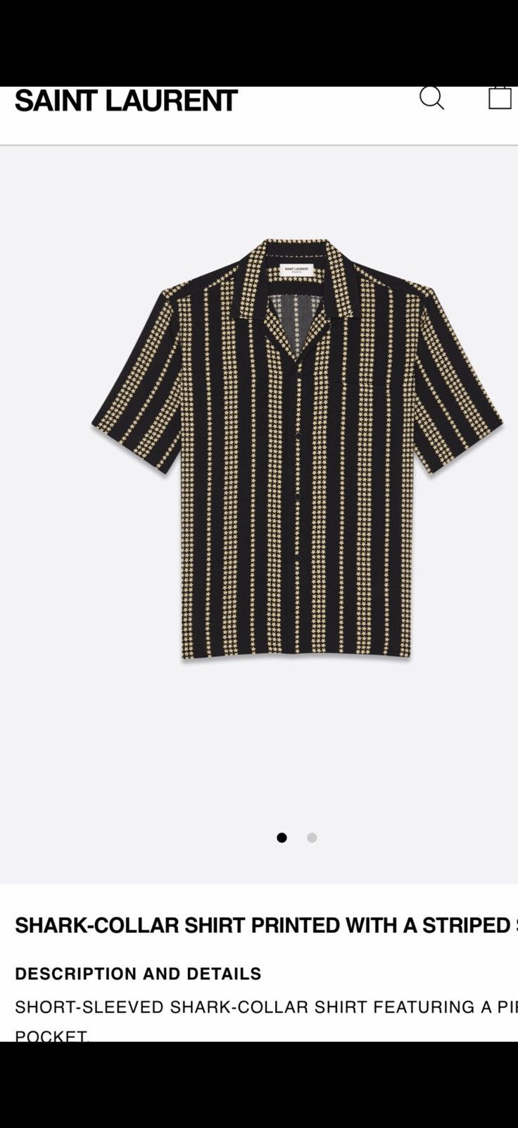 Saint Laurent men star print shirt. 44/17.5/XXL. $890