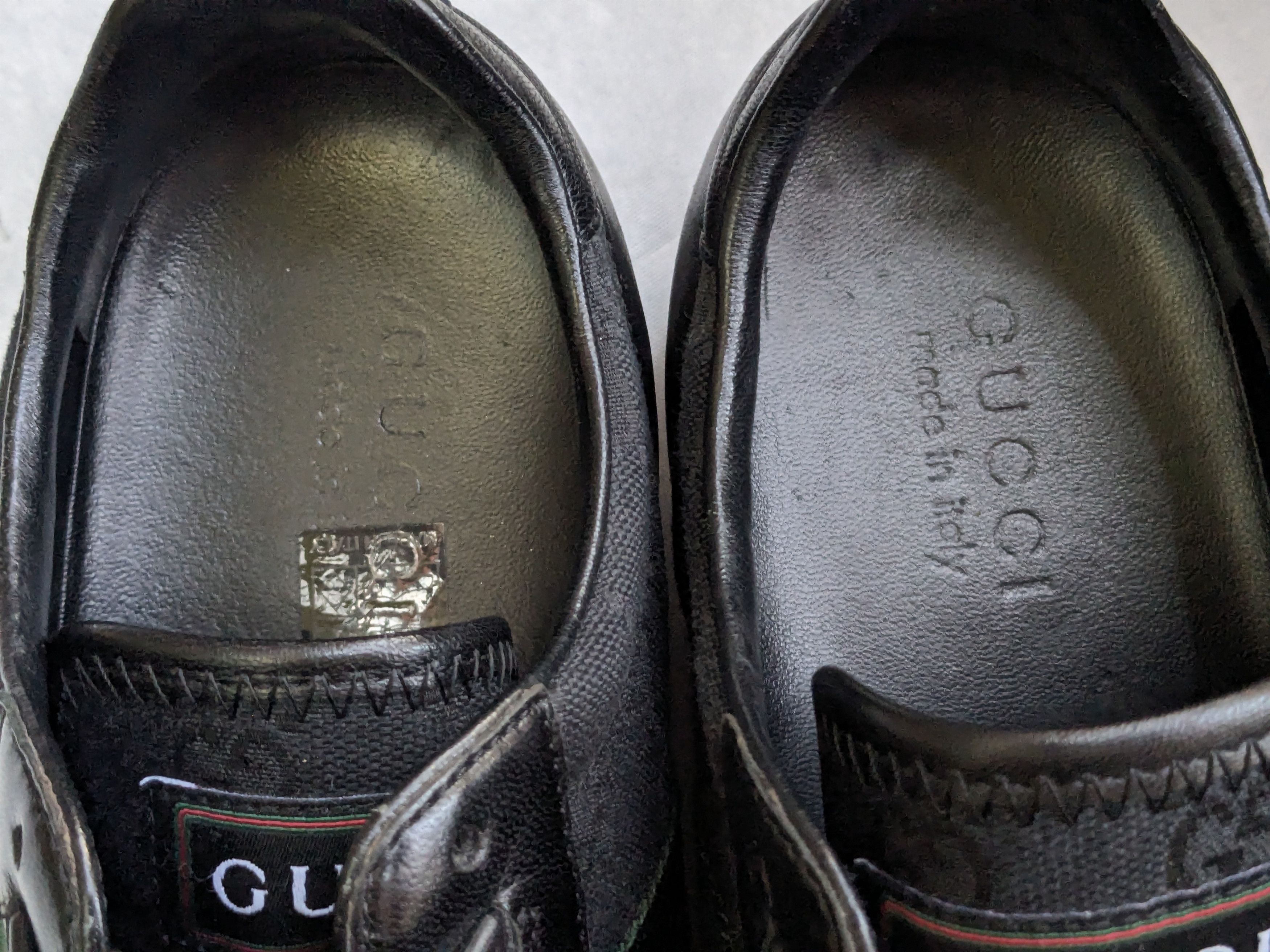 Gucci Gucci Sneakers Black 9.5 Web Leather Low Tops Size US 9.5 / EU 42-43 - 7 Thumbnail