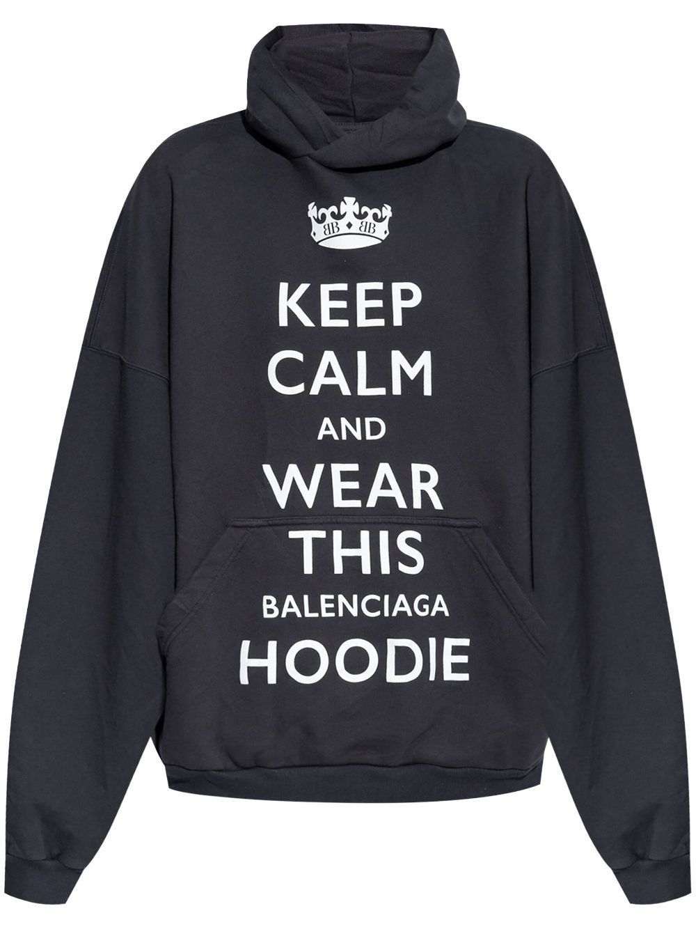 Balenciaga o1w1db11125 Keep Calm Hoodie Large Fit in Black Size XXL / US 16-18 / IT 52-54 - 1 Thumbnail