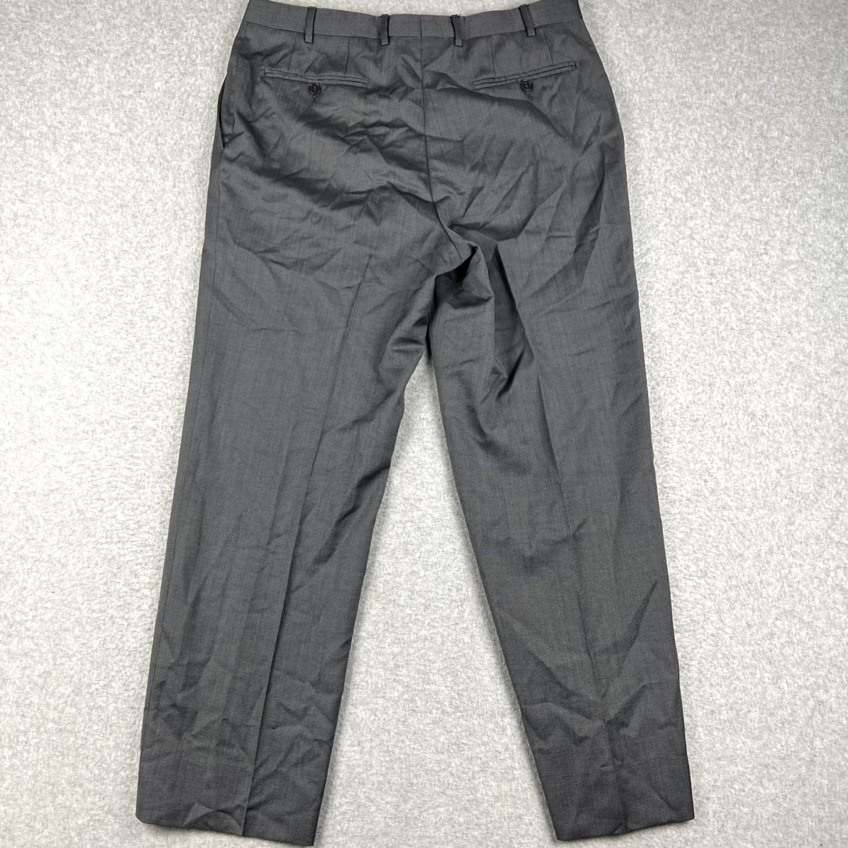 Canali Canali Dress Pants Trouser Slacks Wool Straight Fit Flat Front 36x30 Grey Mens Size US 38 / EU 54 - 2 Thumbnail