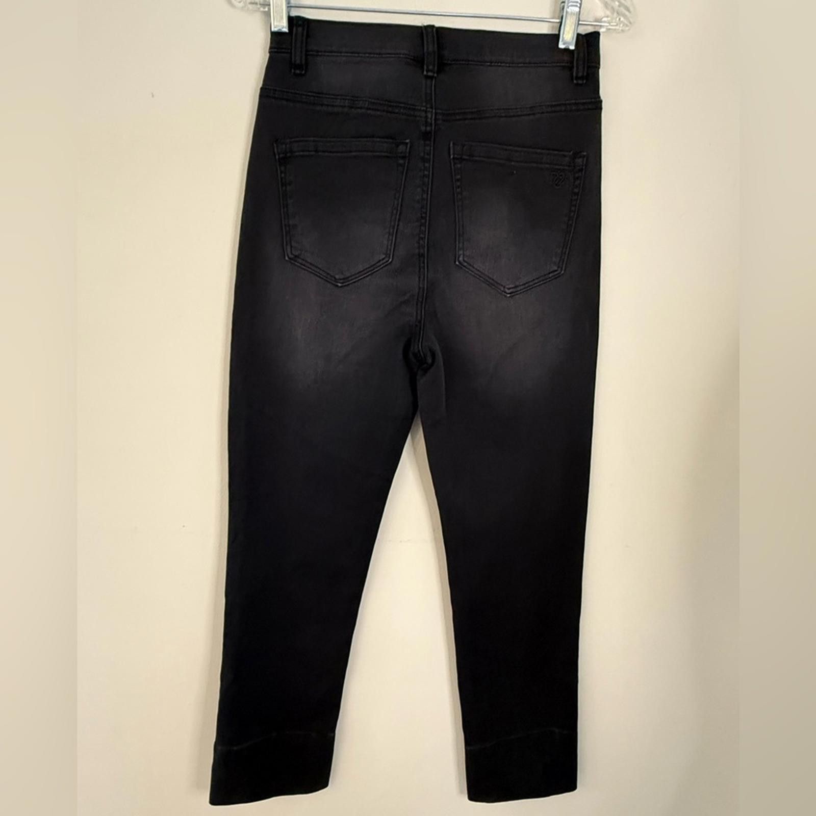 Other DG2 black denim jeans straight leg burnout wash SZ 2 Tall Size 26" / US 2 / IT 38 - 3 Thumbnail