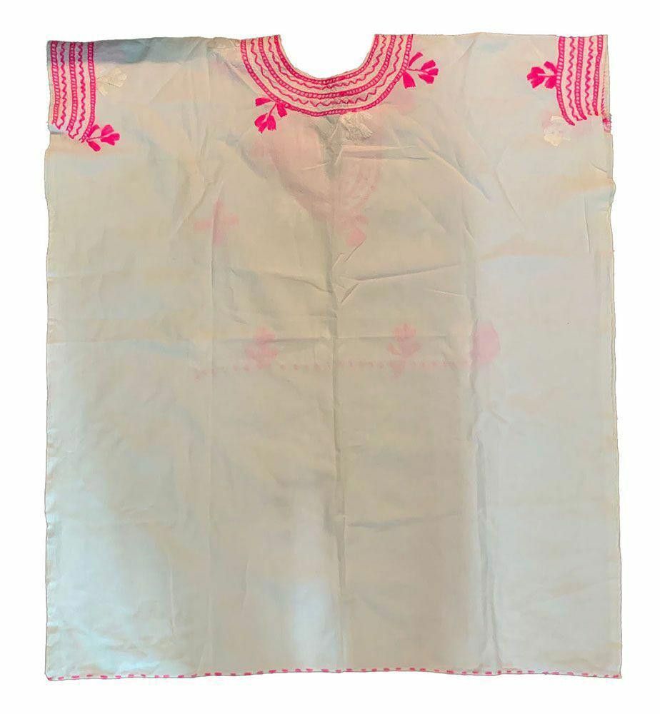 Designer Used Pink White Hand Made Caftan Blouse XXL Size XXL / US 16-18 / IT 52-54 - 5 Thumbnail