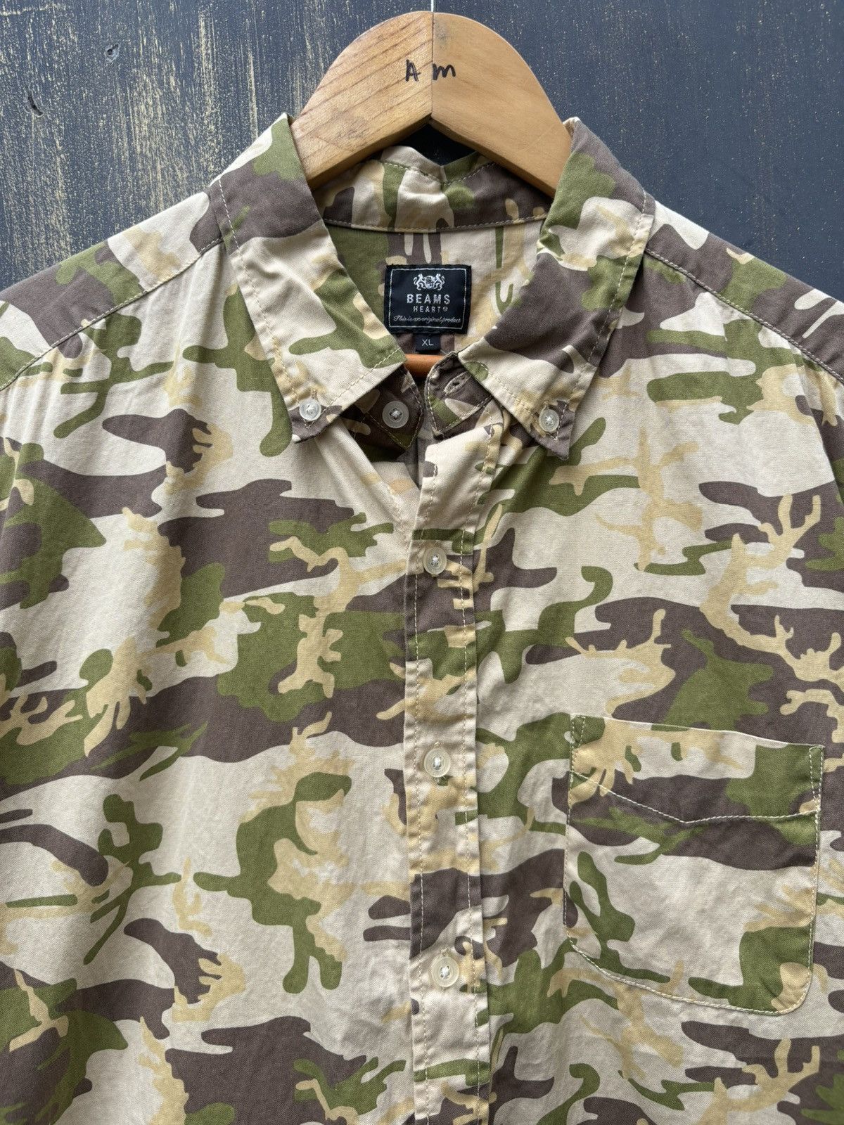 Beams Japan × Japanese Brand RARE! Japanese Brand Beams Camo Buttons Up Size US L / EU 52-54 / 3 - 5 Thumbnail