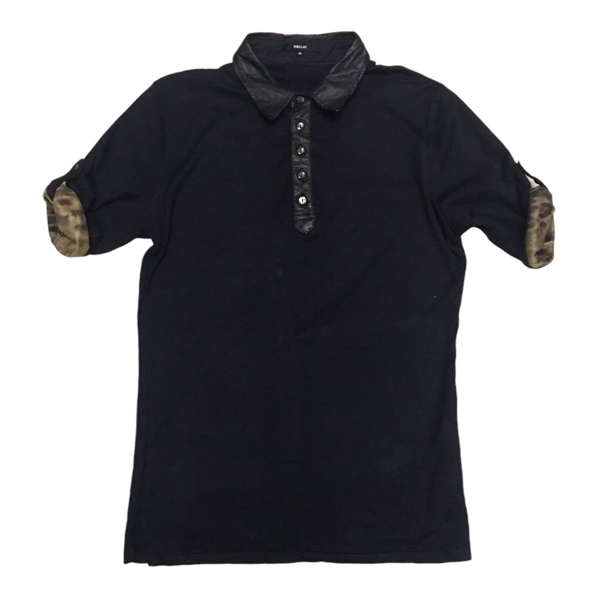 If Six Was Nine × Le Grande Bleu (L.G.B.) × Shellac Shellac Collar Cowhide Half Polo Shirt Size US S / EU 44-46 / 1 - 1 Thumbnail