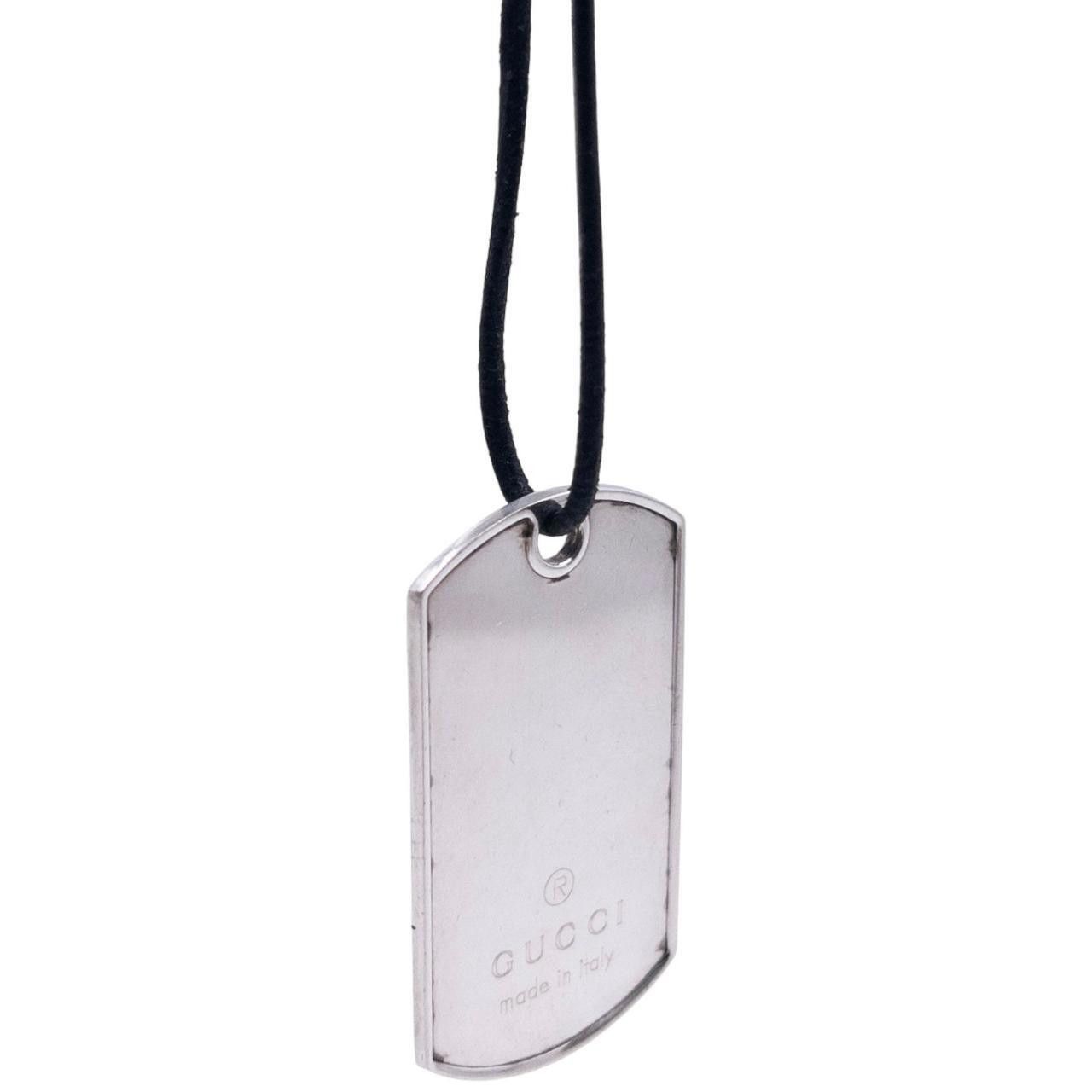 Gucci Vintage Gucci Embossed Dog Tag Necklace Size ONE SIZE - 5 Thumbnail