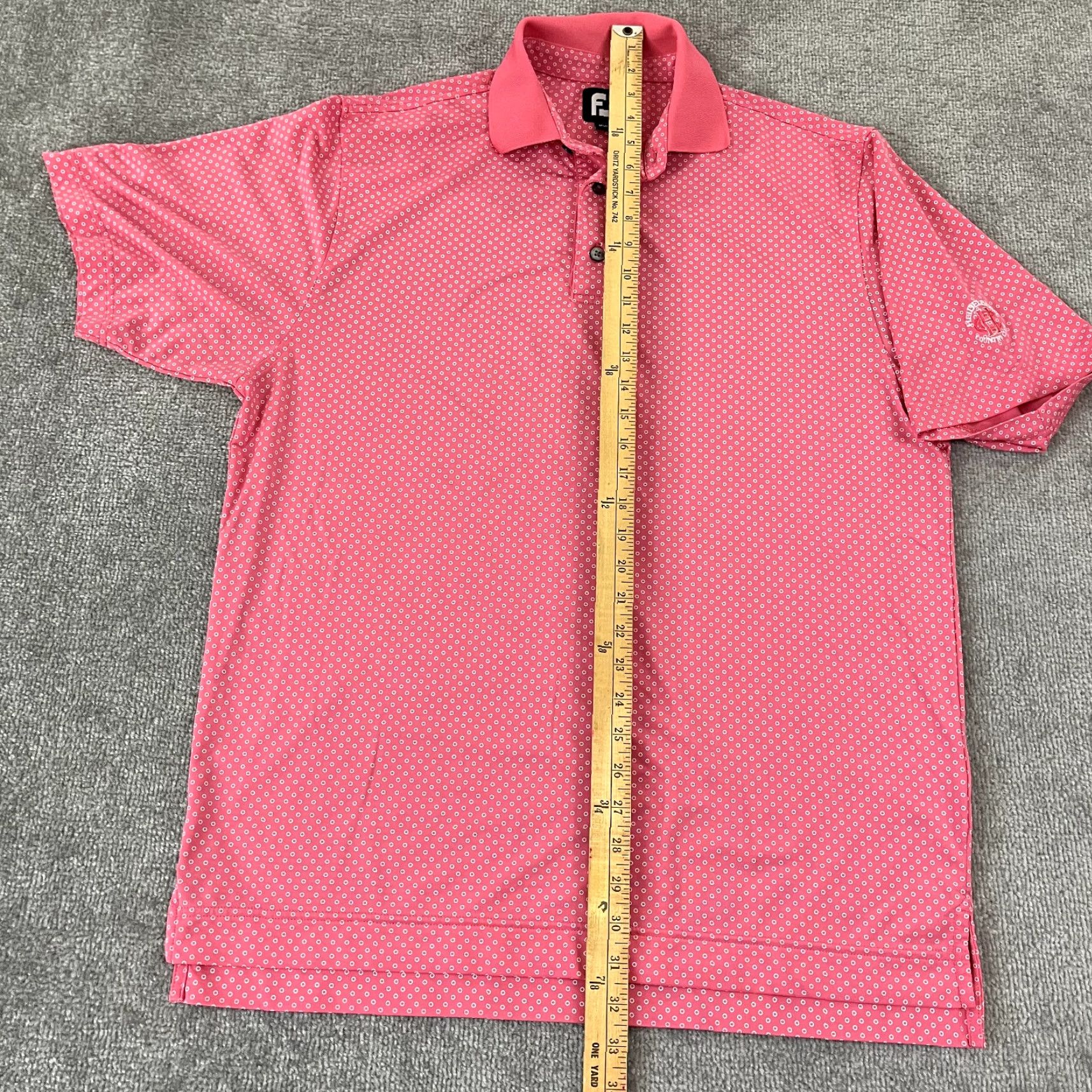 Footjoy FootJoy Polo Mens M Pink White Circles Performance Golf Heidelberg Germany Polo Shirt Men Pink Circles FootJoy Size US M / EU 48-50 / 2 - 5 Thumbnail