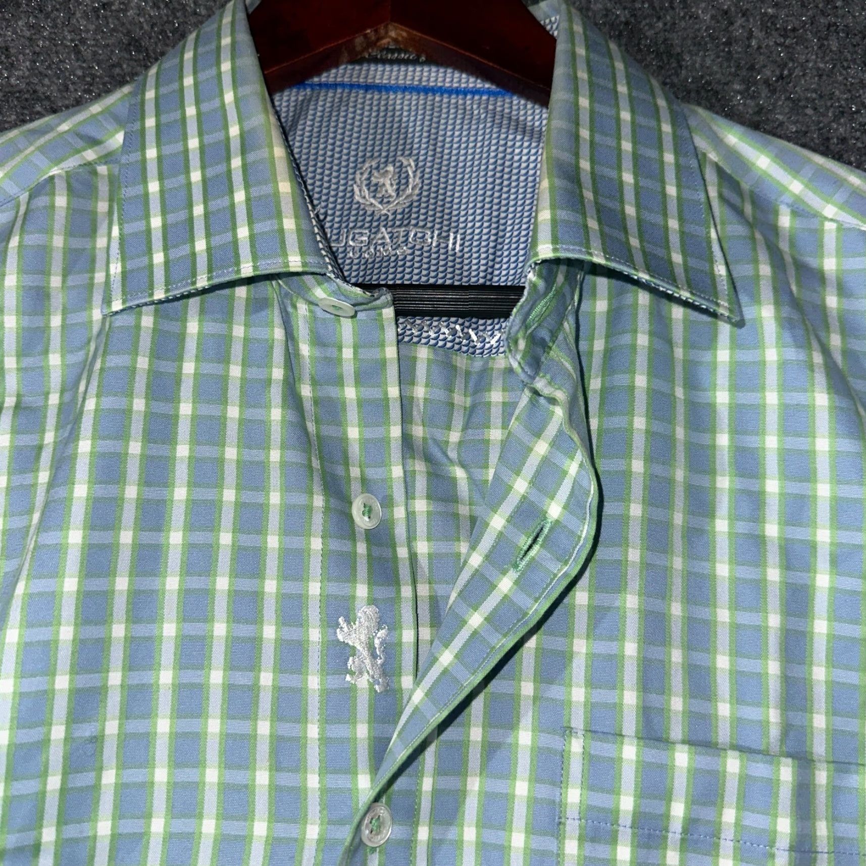 BUGATCHI Bugatchi Uomo Shirt Mens Large Classic Fit Blue Plaid Cotton Long Sleeve Button-Up Pocketed Size US M / EU 48-50 / 2 - 5 Thumbnail