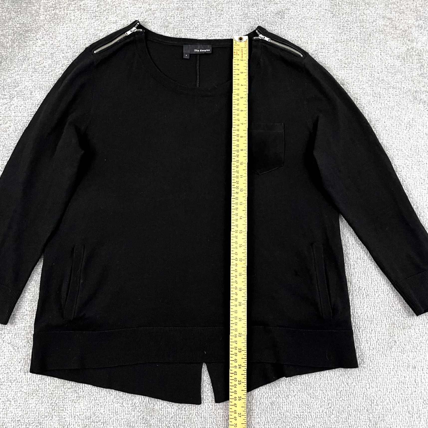 The Kooples THE KOOPLES Shirt Womens Size 4 Wool Zip Shoulder Long Sweater Pullover Flaws* Size S / US 4 / IT 40 - 4 Thumbnail