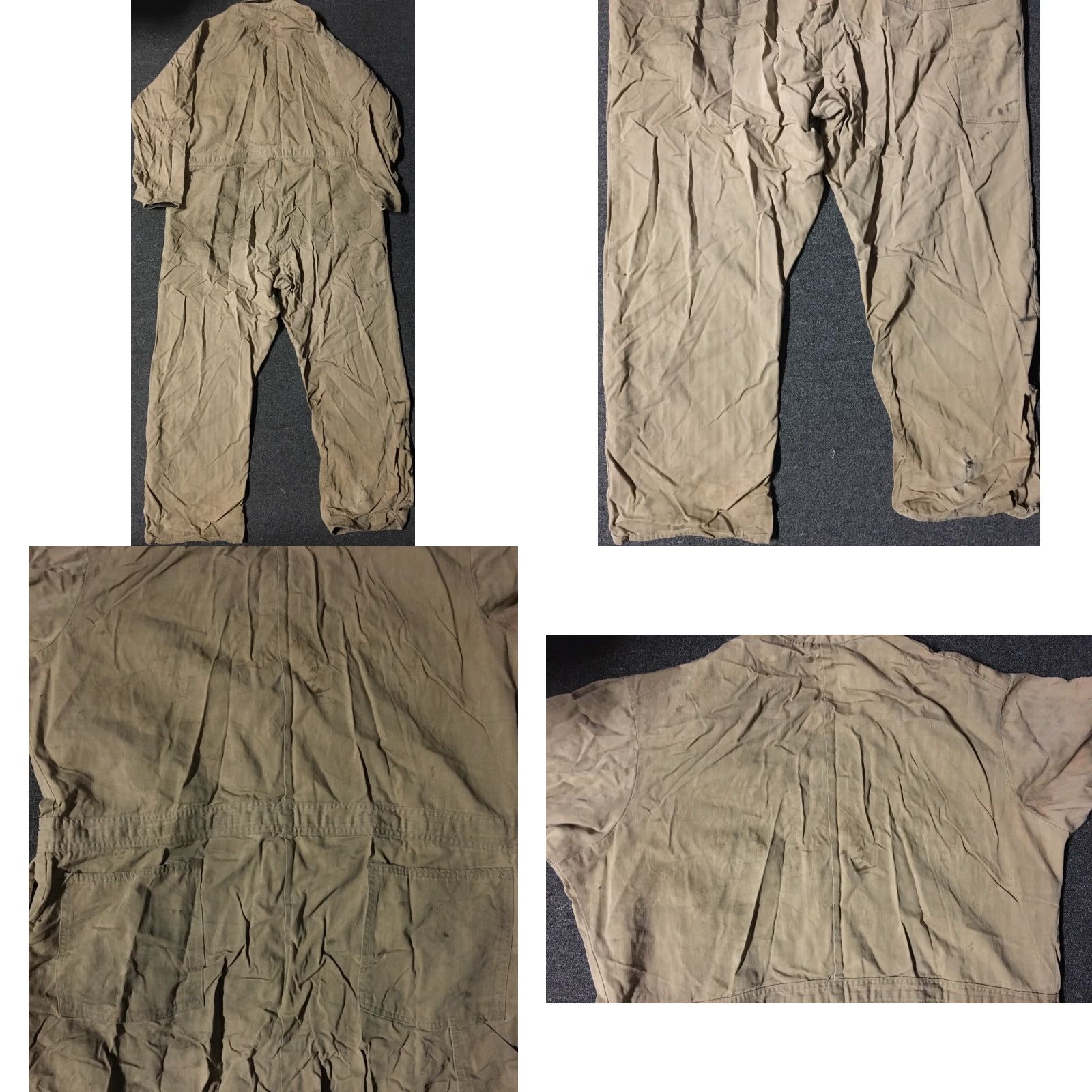 CO Vtg 50s Universal Overall Co Faded Distress Union Made Sanforized Coveralls 52 L/XL Brown/Tan 60s Grunge Memorial Mens? Size US 33 - 8 Thumbnail