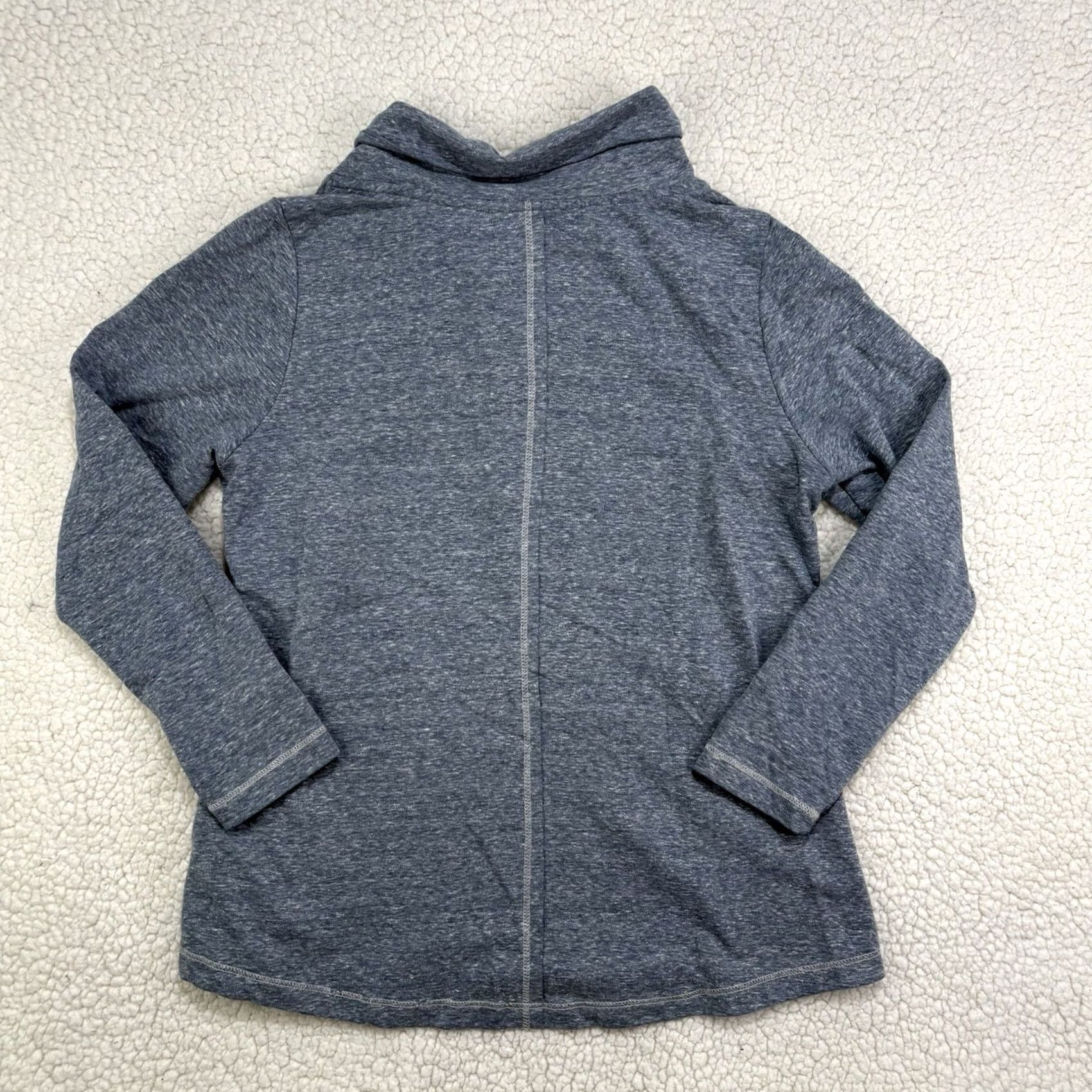 Soft Surroundings Soft Surroundings Blouse Tunic Long Sleeve Cowl Neck Button Lightweight Polyester Blend Seaport Heather Blue PS Petite Women Size S / US 4 / IT 40 - 7 Thumbnail