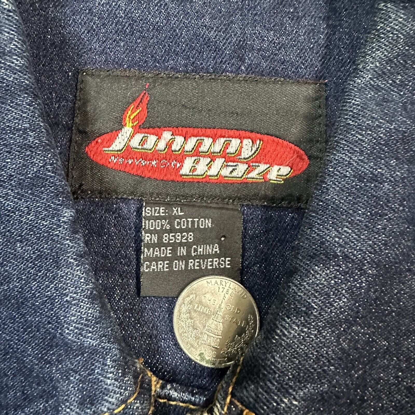 Ecko Unltd. × JNCO × Southpole Vintage Y2K Johnny Blaze Dragon Denim Trucker Jacket Size US XL / EU 56 / 4 - 5 Thumbnail