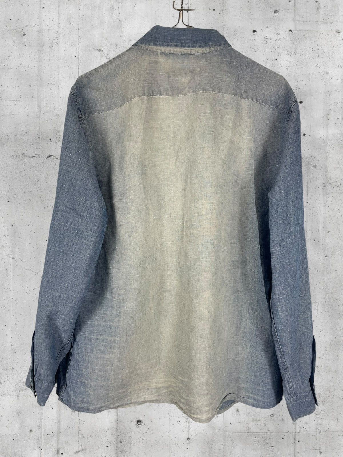 Vintage Armani Jeans Vintage 90s Sun Faded Denim Shirt Size US M / EU 48-50 / 2 - 4 Thumbnail