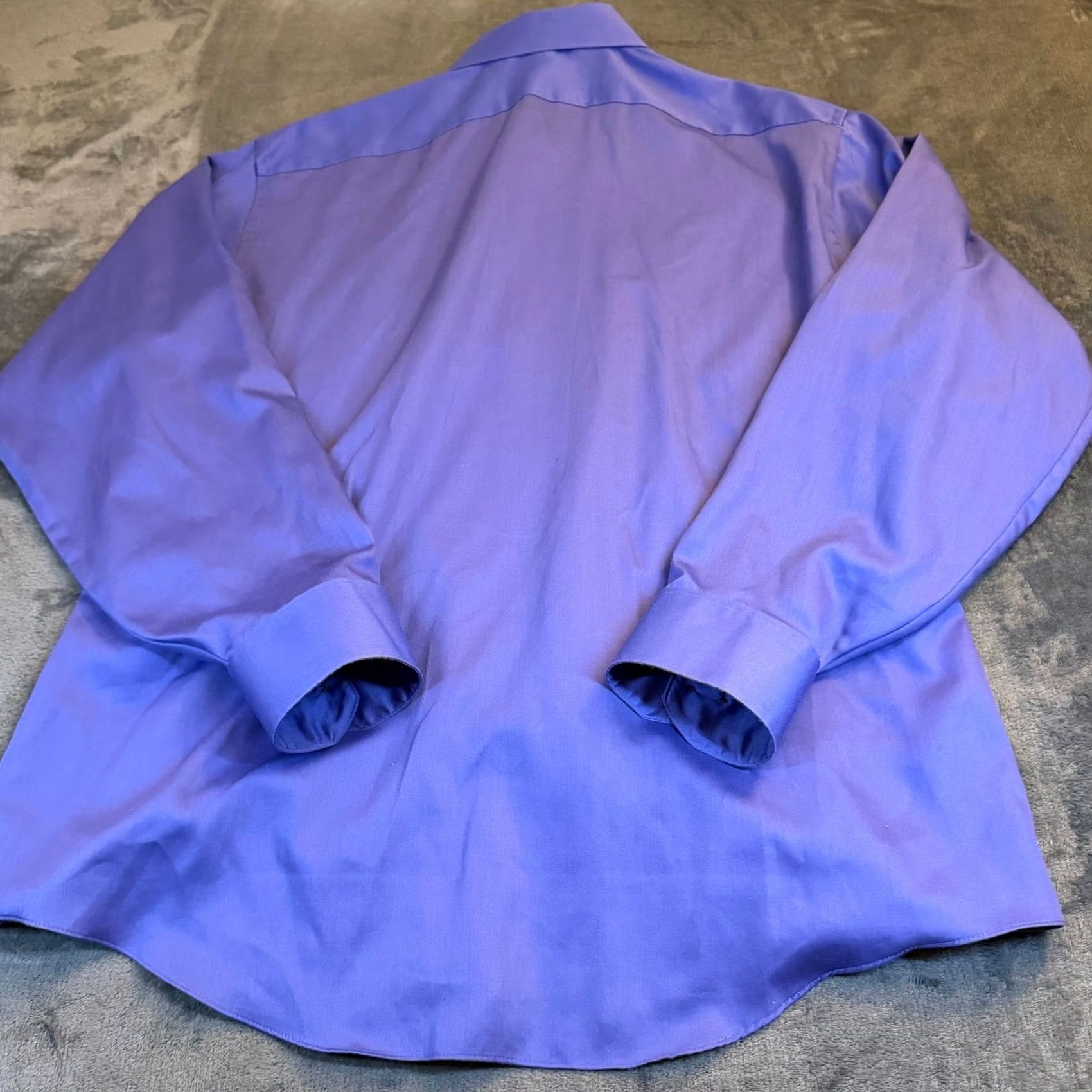 Geoffrey Beene VINTAGE? No. Geoffrey Beene Dress Shirt Purple Wrinkle Resistant 2XL Long Sleeve Button Down, Solid, Collared, Woven, 18 Neck Mens Size 48R - 5 Thumbnail