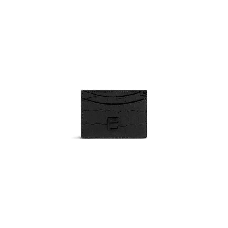 Balenciaga o1srvl11e0326 Size: OS / Hourglass Card Holder in Black Size ONE SIZE - 1 Thumbnail