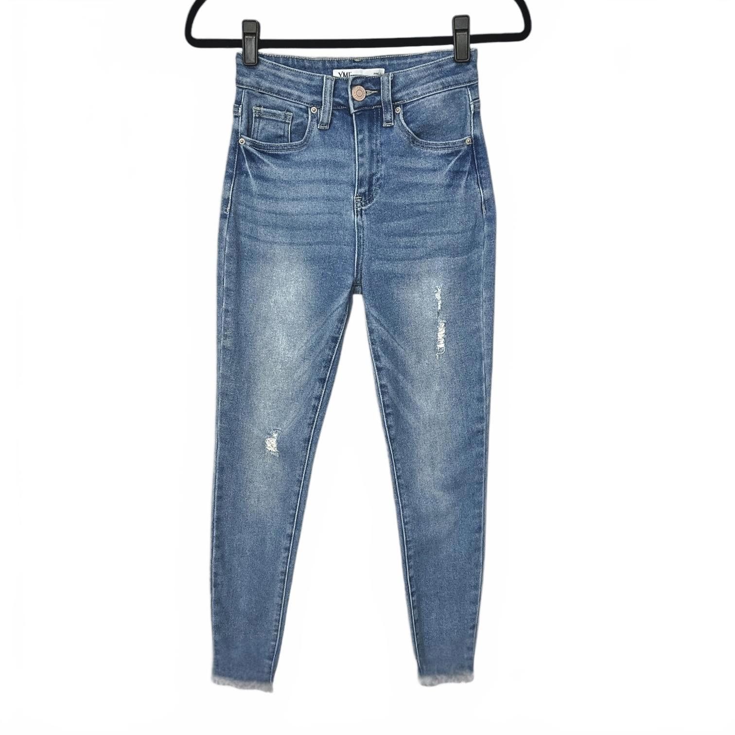 Designer YMI Dream High Rise Ankle Jeans - Stylish Blue Denim Size 25" / US 0 / IT 36 - 1 Thumbnail