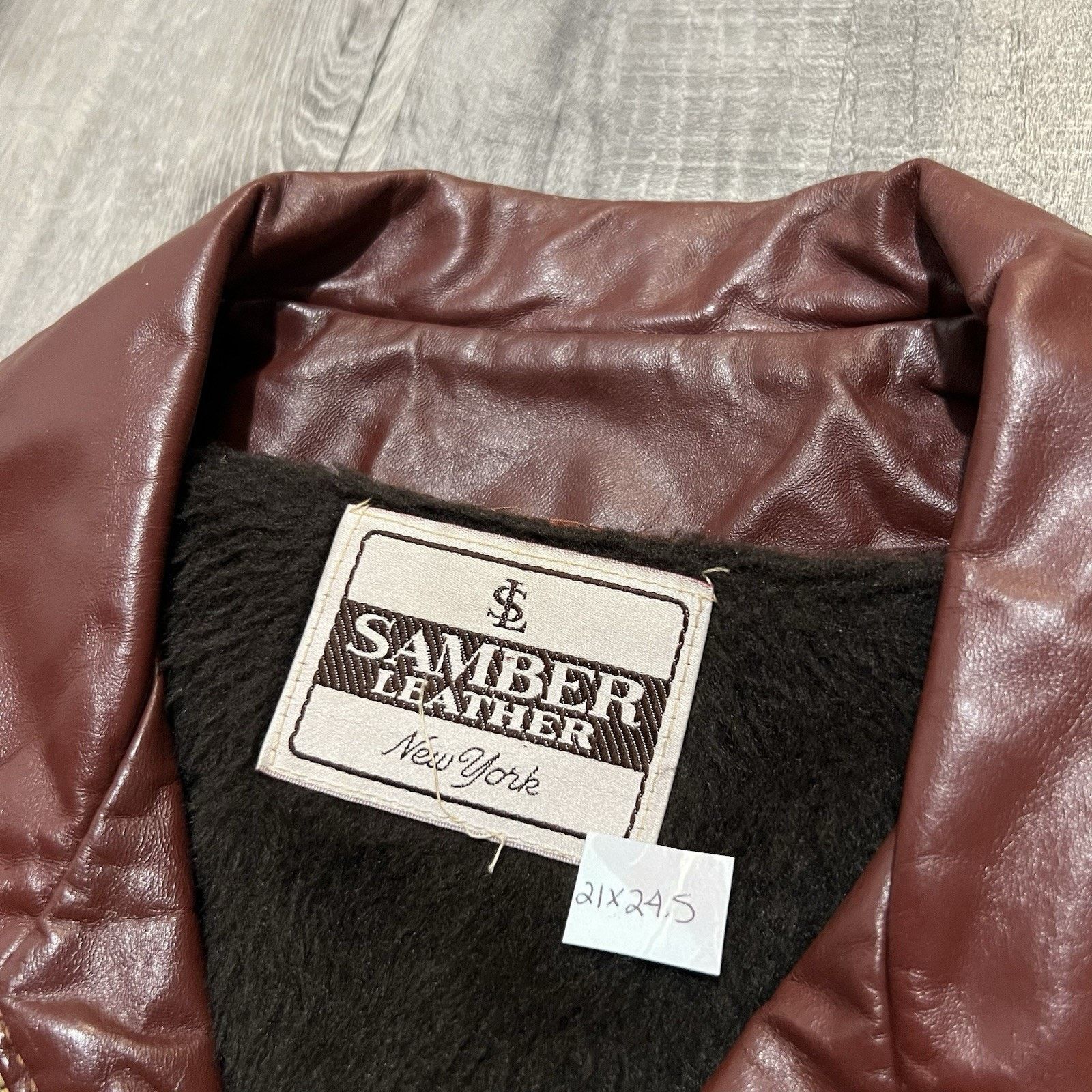 Vintage VTG 60s Samber Leather New York Fur Liner Full Zip Oxblood Size US M / EU 48-50 / 2 - 6 Thumbnail