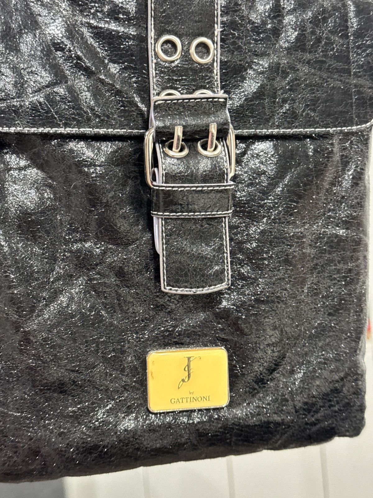 Other J by Gattinoni Distressed Leather Messenger Bag Y2K Archive Size ONE SIZE - 14 Thumbnail
