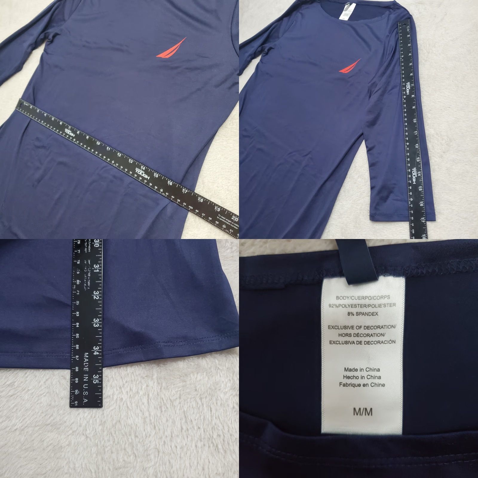 Nautica Nautica Womens Active Dress M Blue Swim Cover Up Stretch 3/4 Sleeve Athleisure Size M / US 6-8 / IT 42-44 - 8 Thumbnail