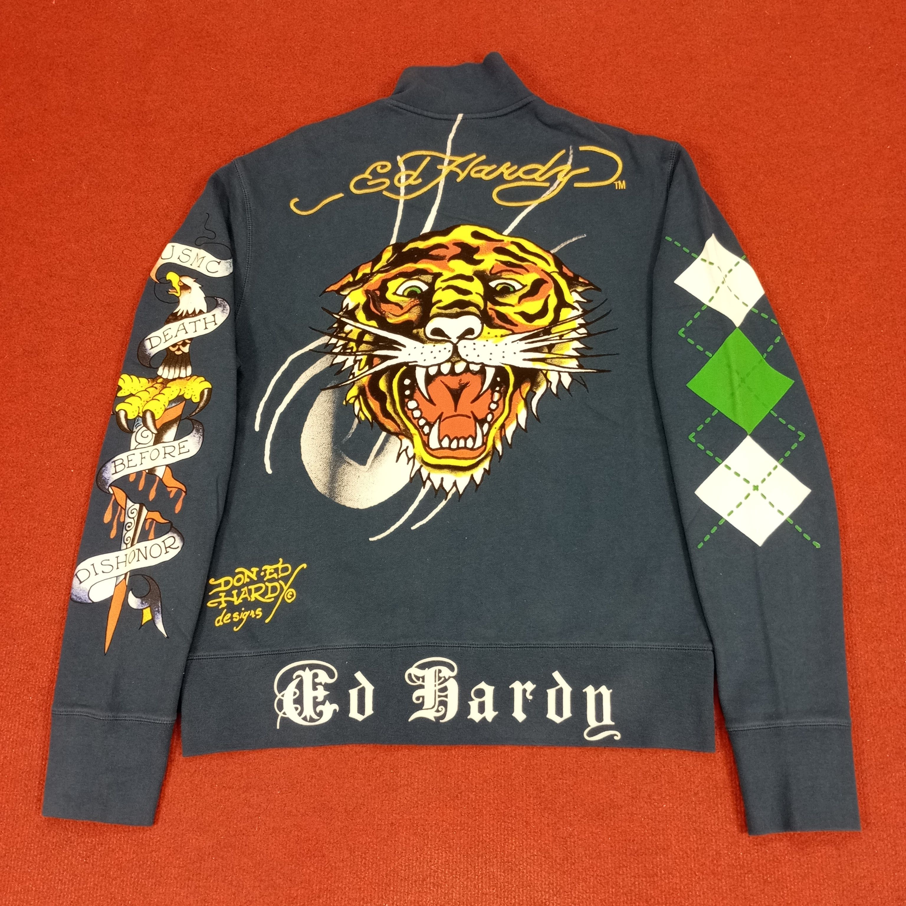 Christian Audigier × Ed Hardy × Vintage Ed Hardy Fashion Design Style Zipper Sweatshirt Size US L / EU 52-54 / 3 - 1 Thumbnail