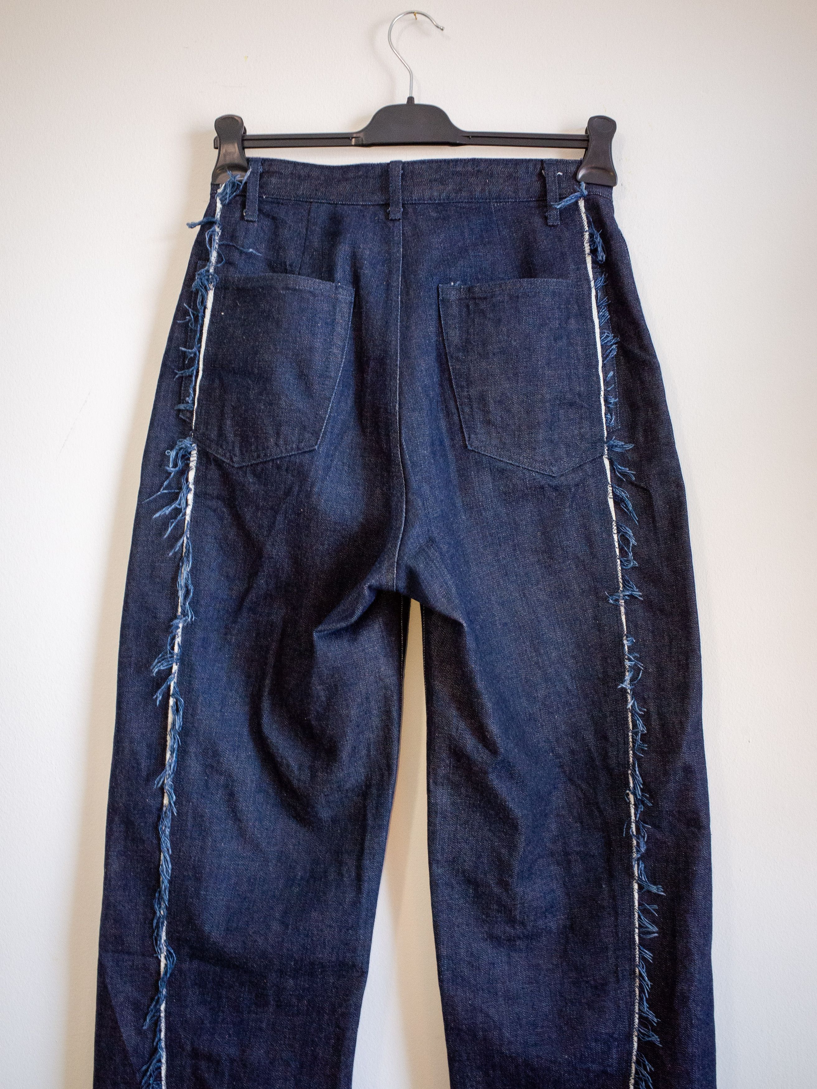 Vuja De Vuja Dé Amalia Straight Leg Raw Indigo Denim Size US 32 / EU 48 - 6 Thumbnail